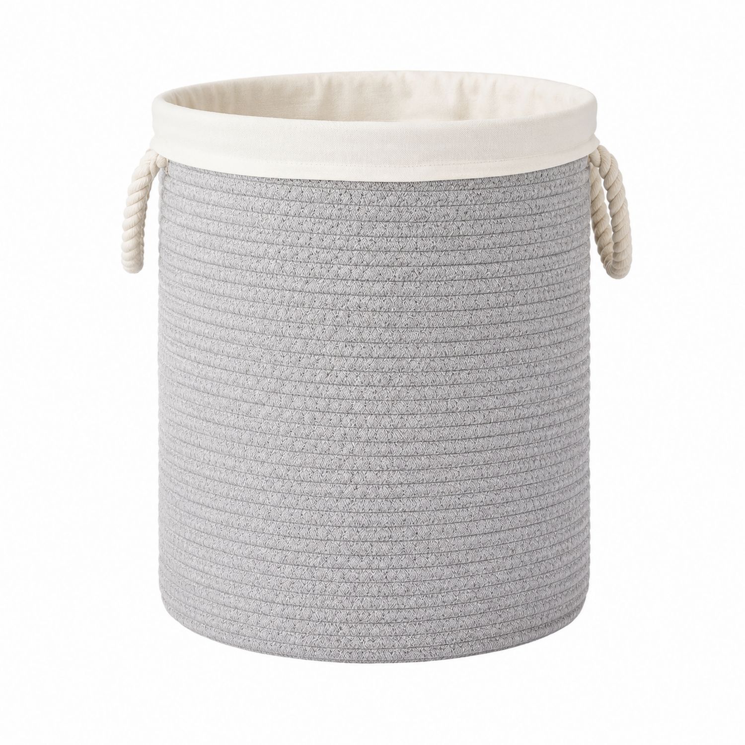 Panier de Rangement Gris avec Poignées en Corde-Placerux