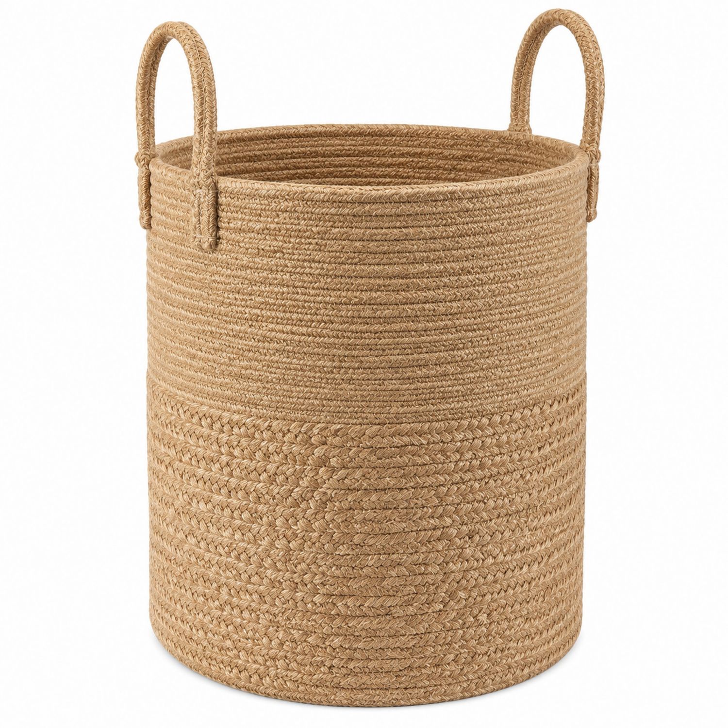 Panier de rangement cylindrique en jute beige 35x40cm-Placerux