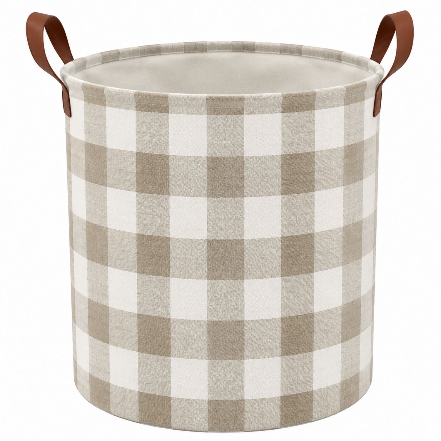 Panier de rangement pliable à carreaux beige et blanc 30L-Placerux