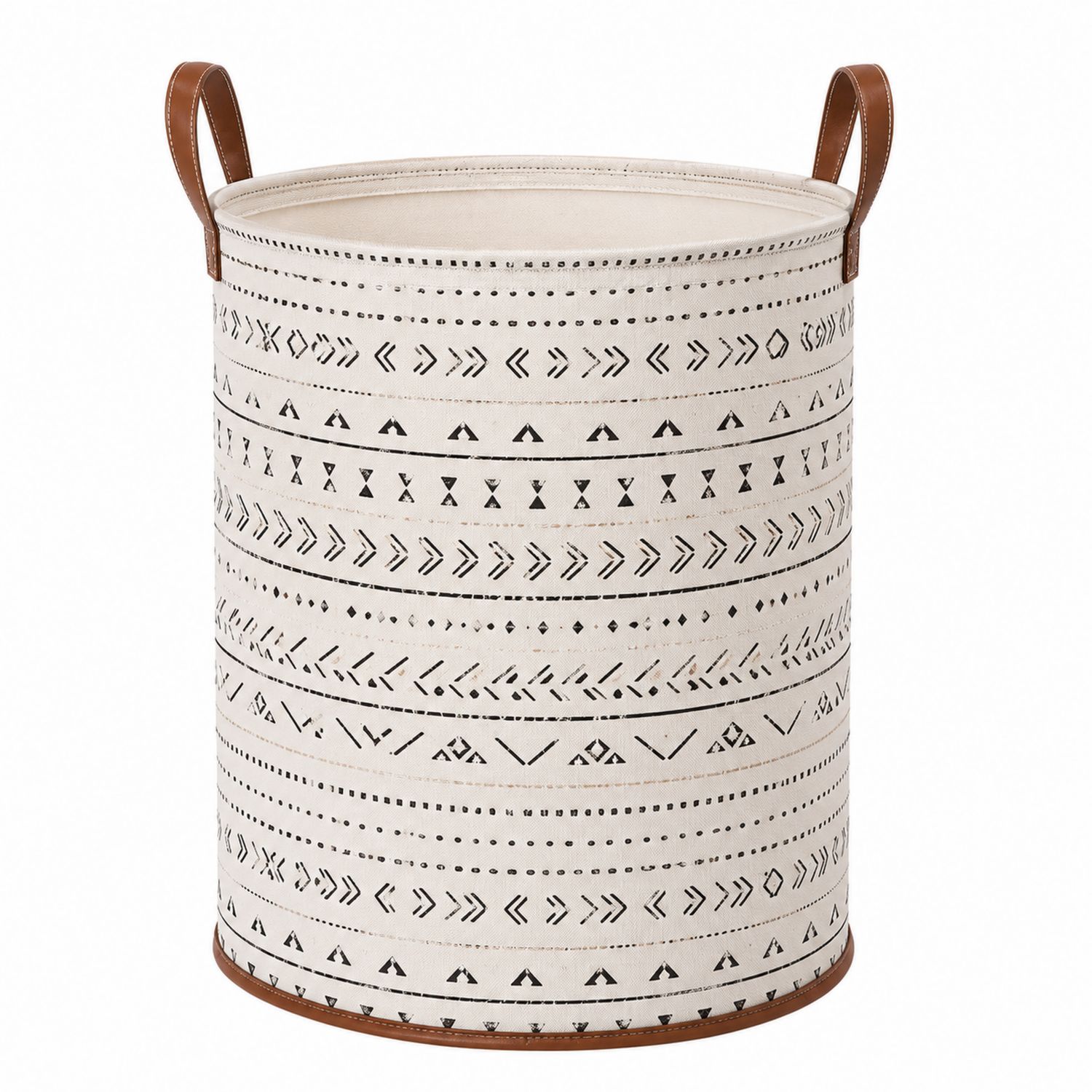 Panier à linge motif ethnique avec poignées 40x50 cm-Placerux