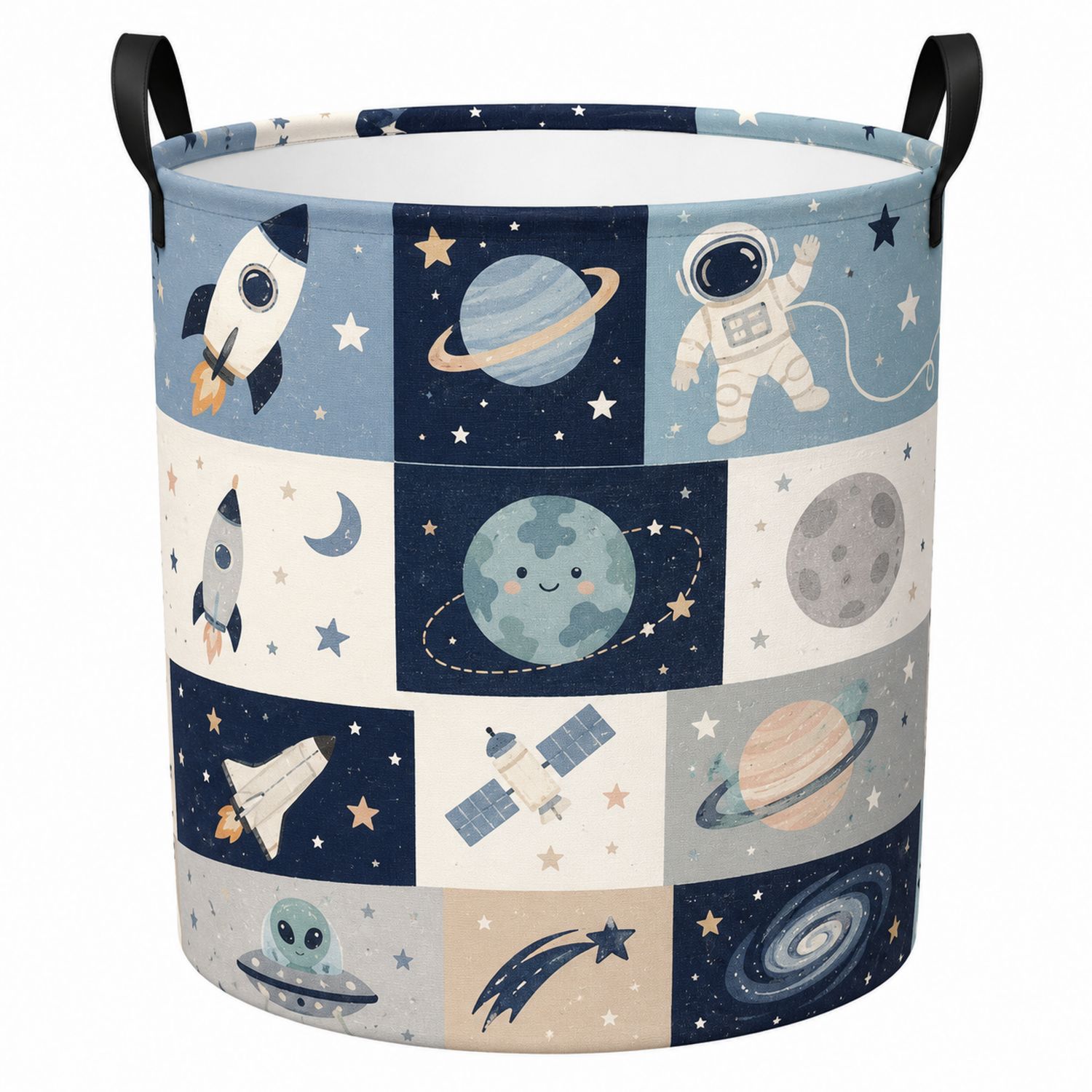 Panier de Rangement Enfant Motif Spatial - Bleu Multicolore-Placerux