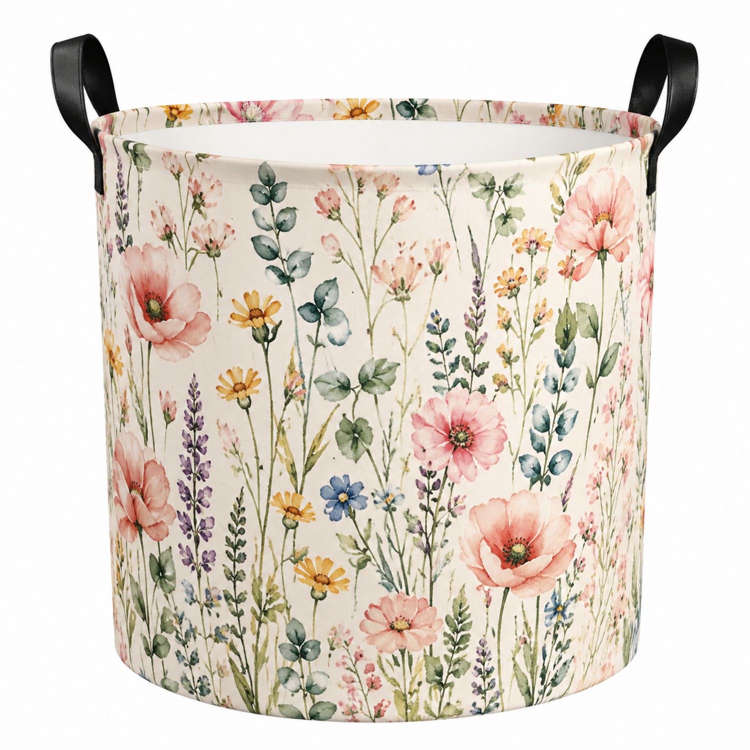 Panier de rangement pliable à motif floral multicolore-Placerux