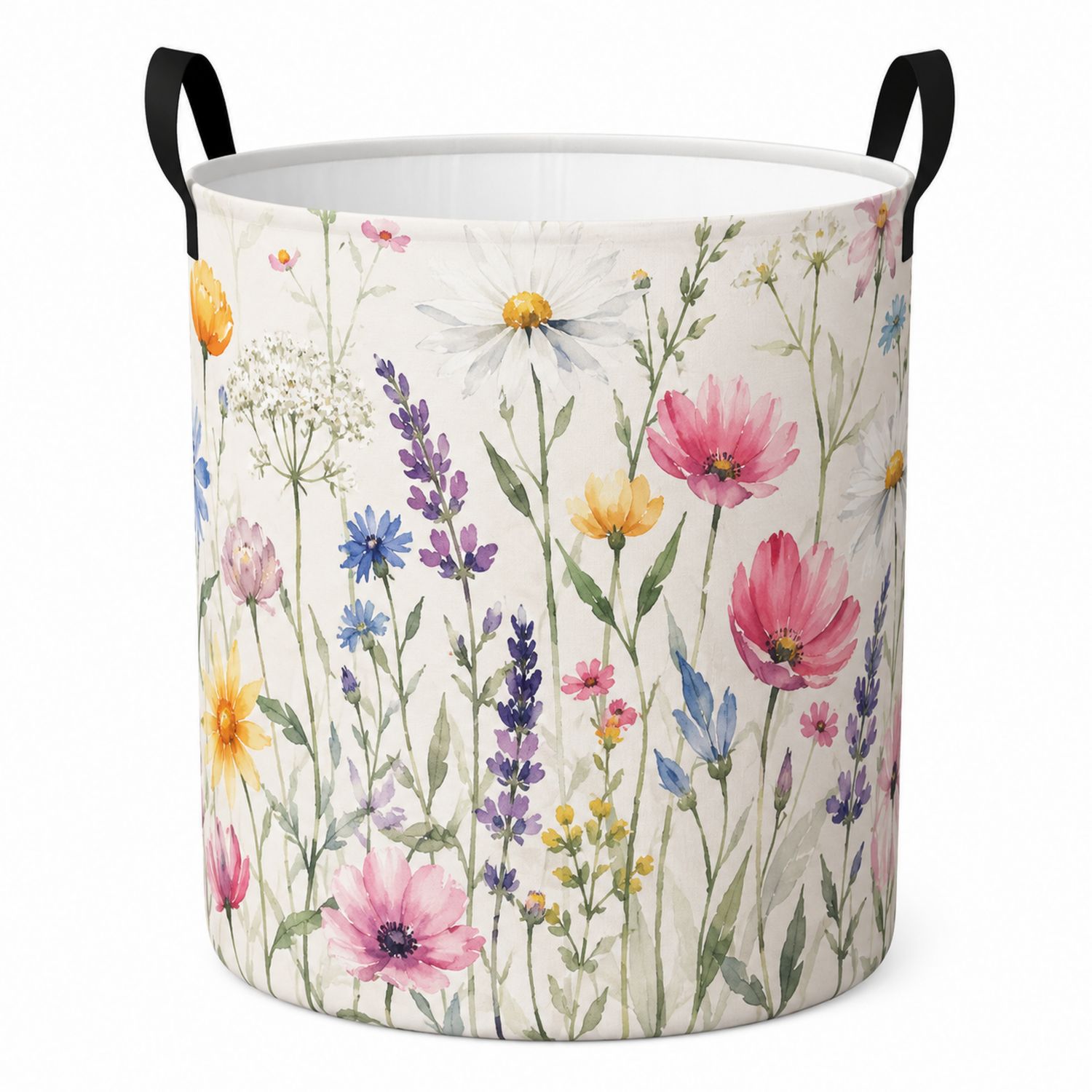 Panier à linge pliable floral 45x55 cm avec poignées-Placerux