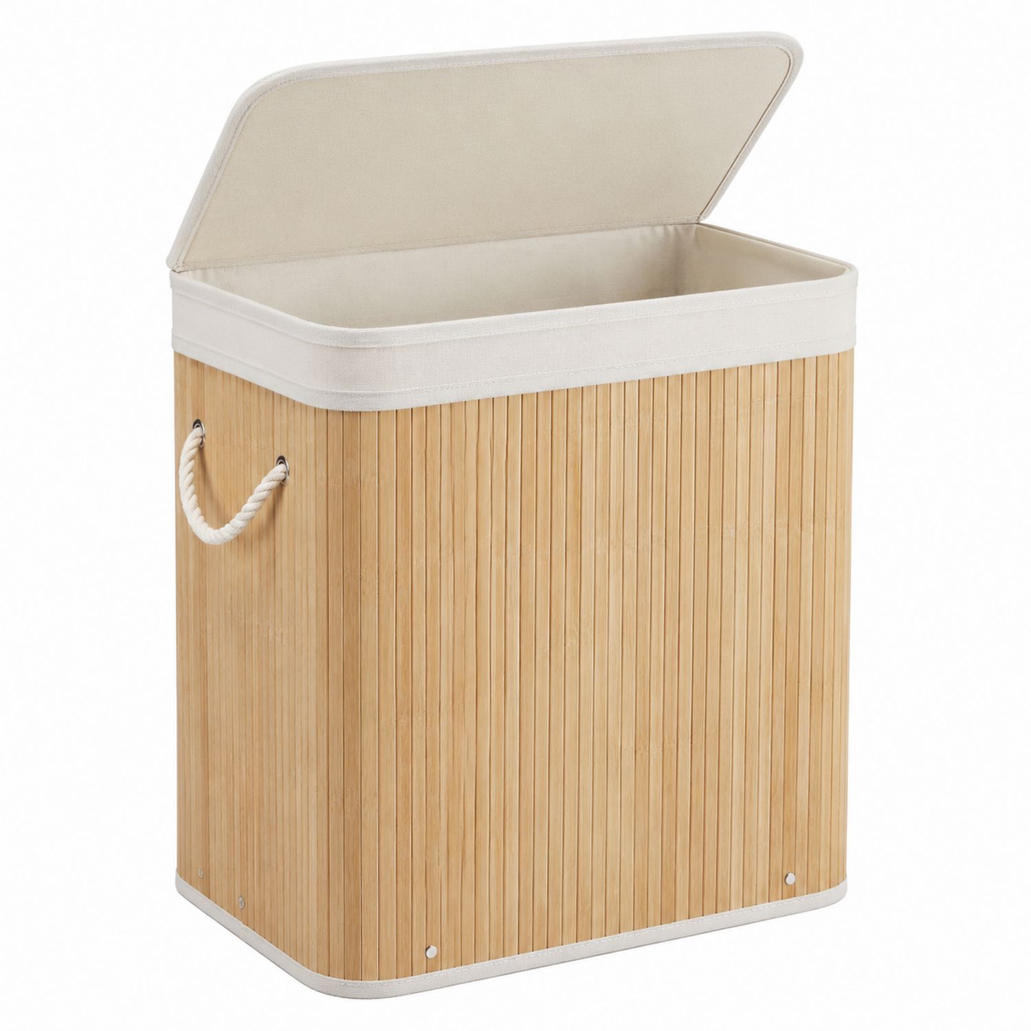 Panier à linge pliable avec couvercle - 55L-Placerux
