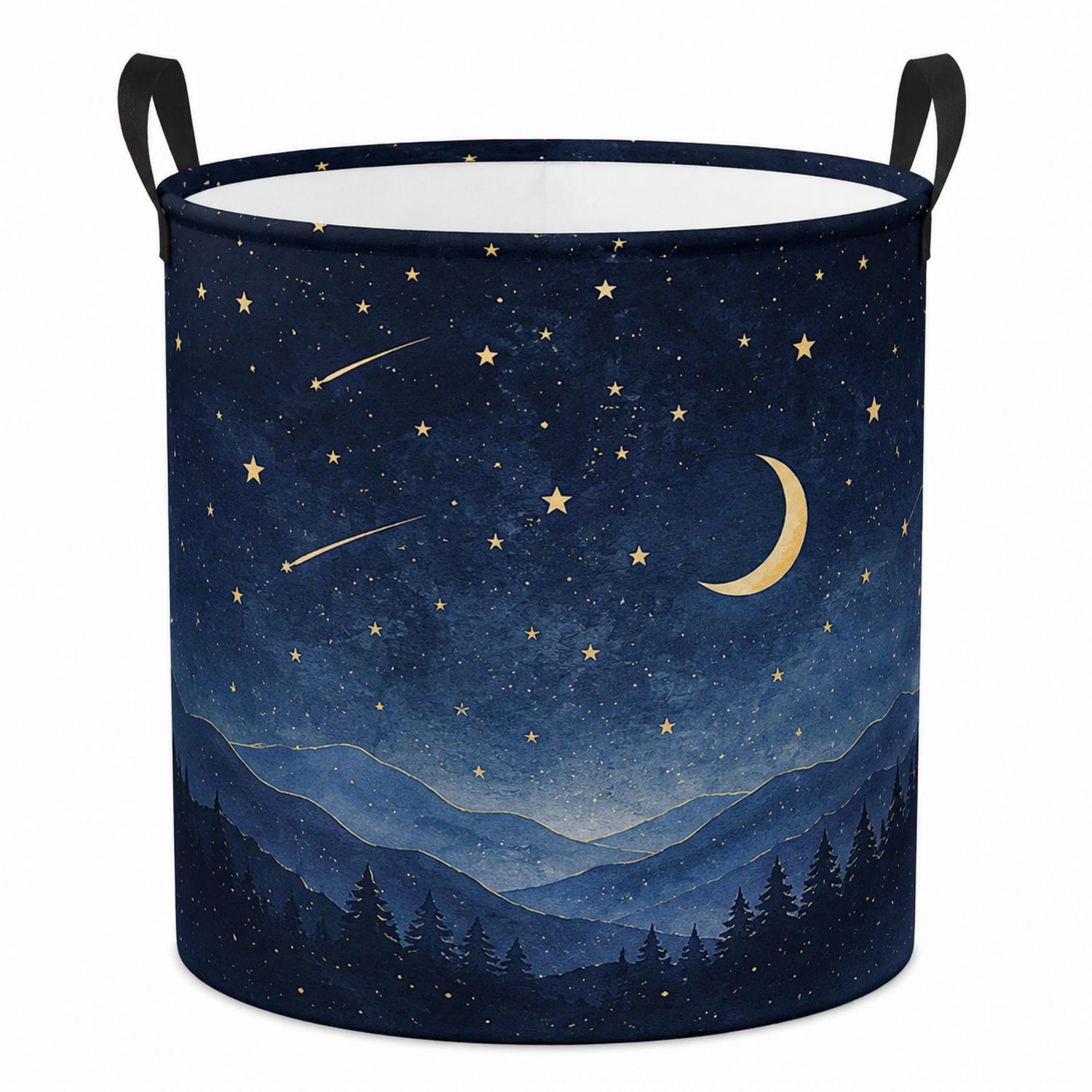 Panier de rangement étoilé avec Poignées 50x60 cm Bleu Nuit-Placerux