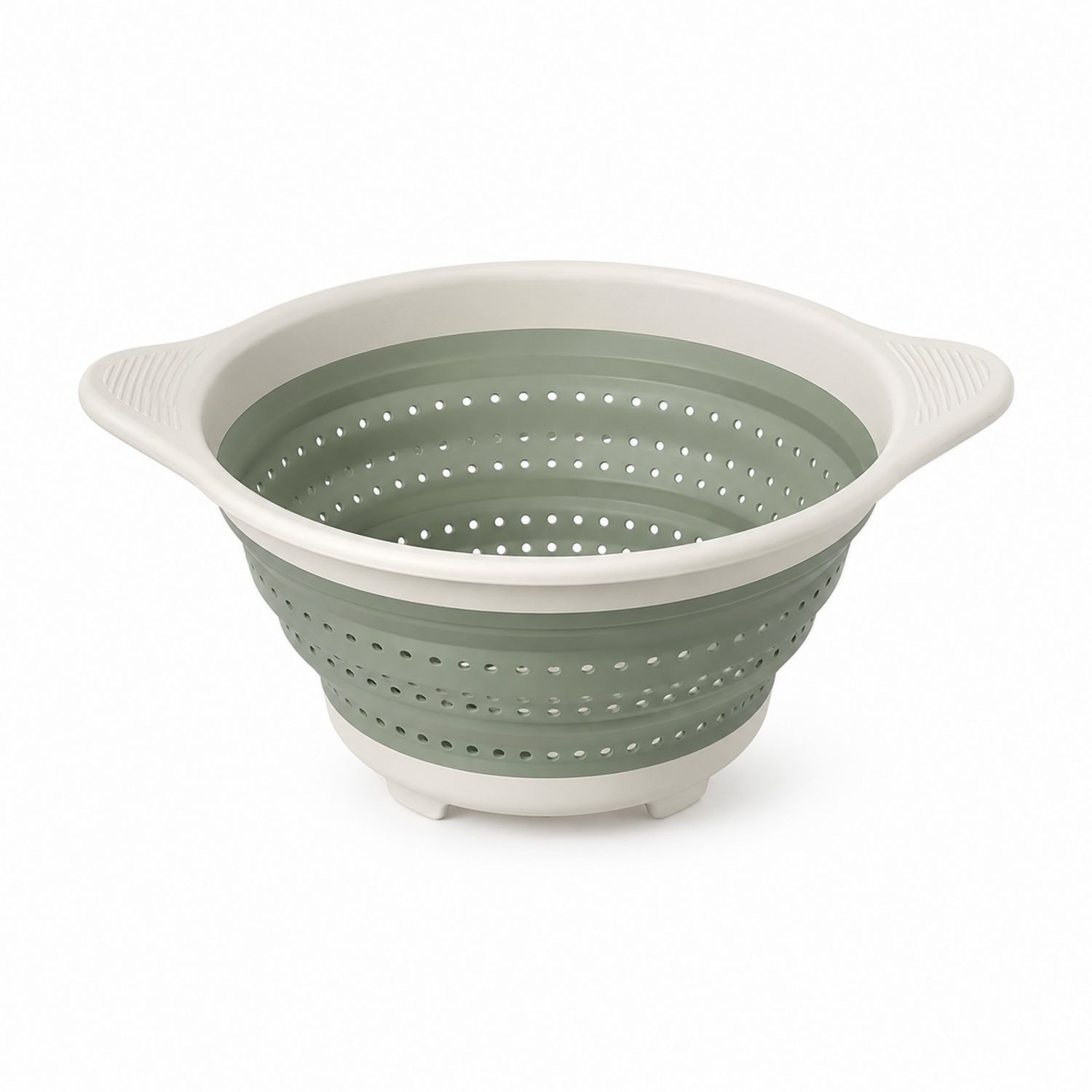 Passoire pliante en silicone vert et blanc