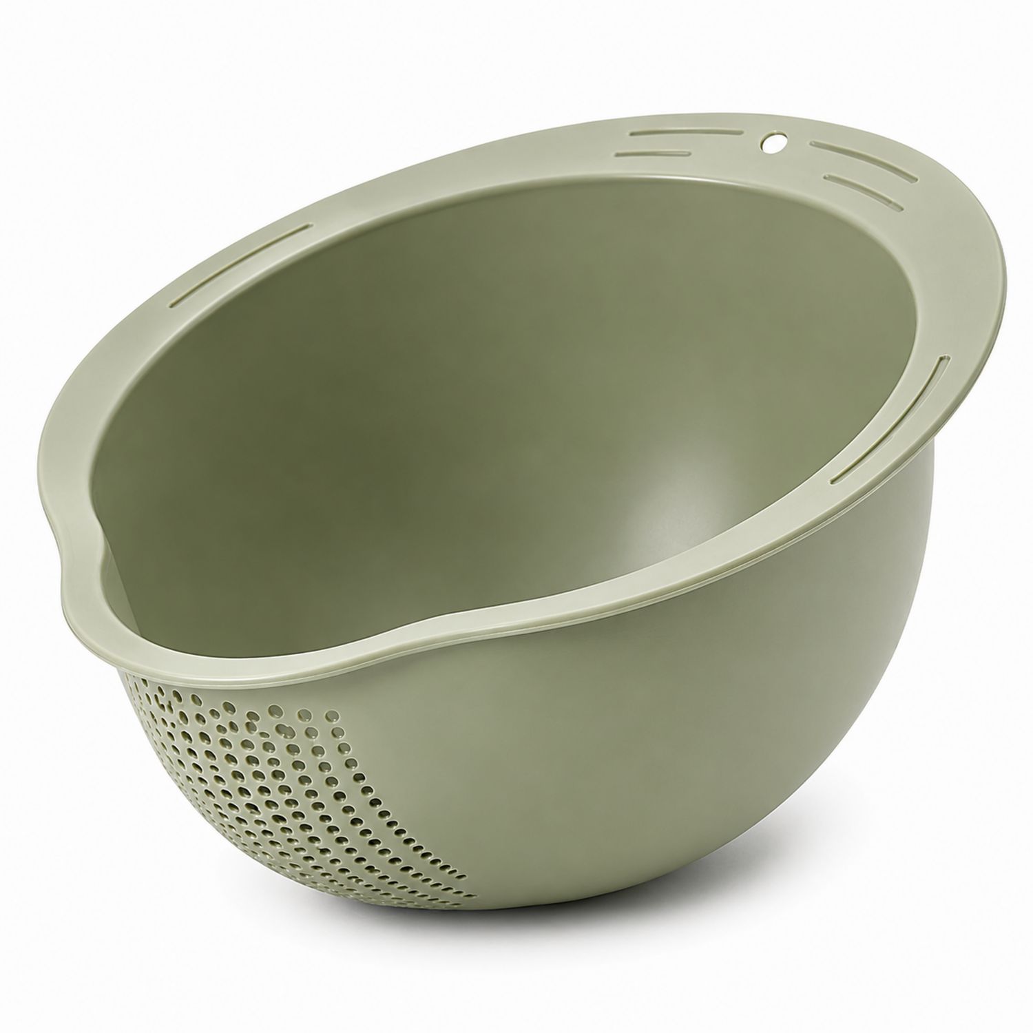 Passoire verte avec structure perforée et capacité de 2,5 L