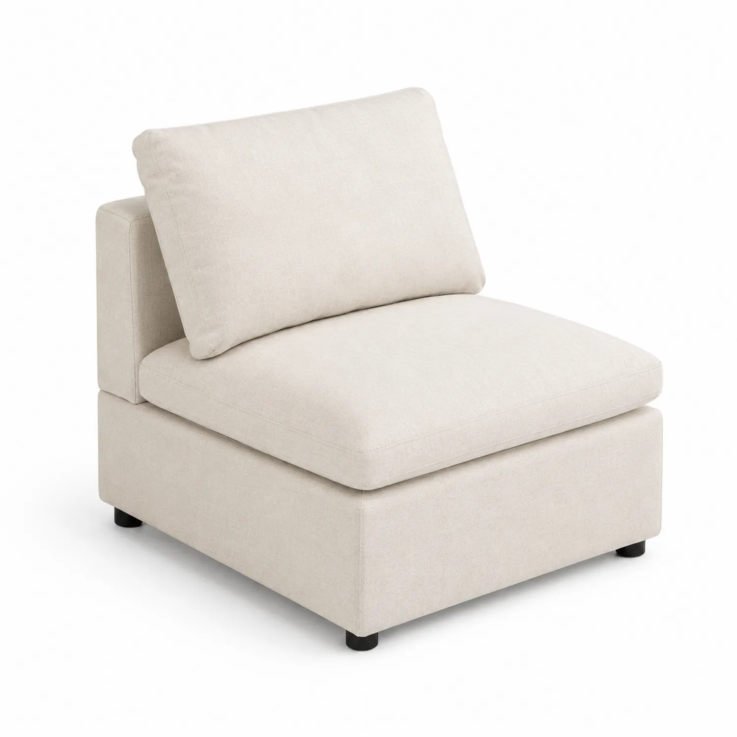 Kremowa sofa modułowa z lnianą tkaniną