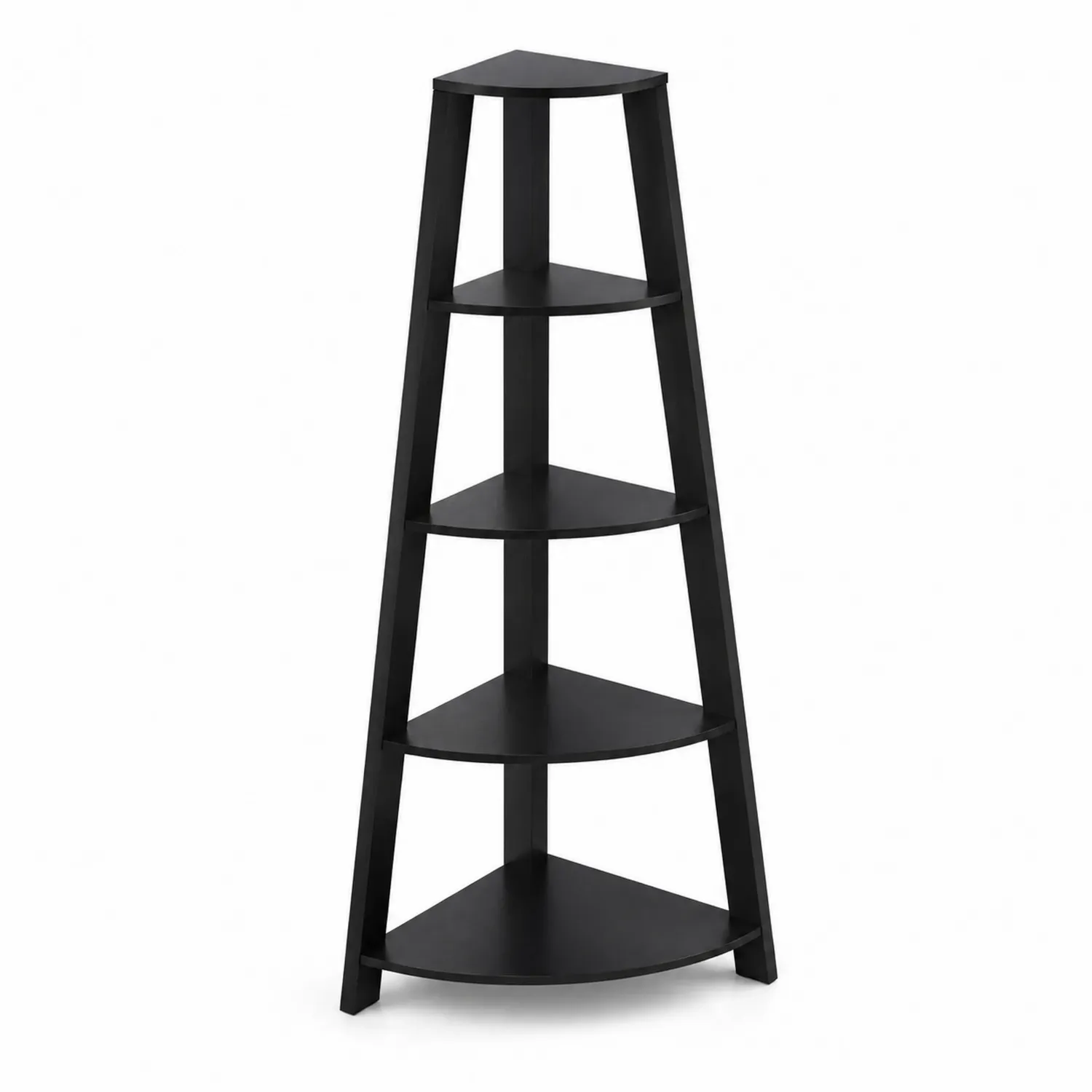 Regał narożny pięciopoziomowy czarny 150 cm