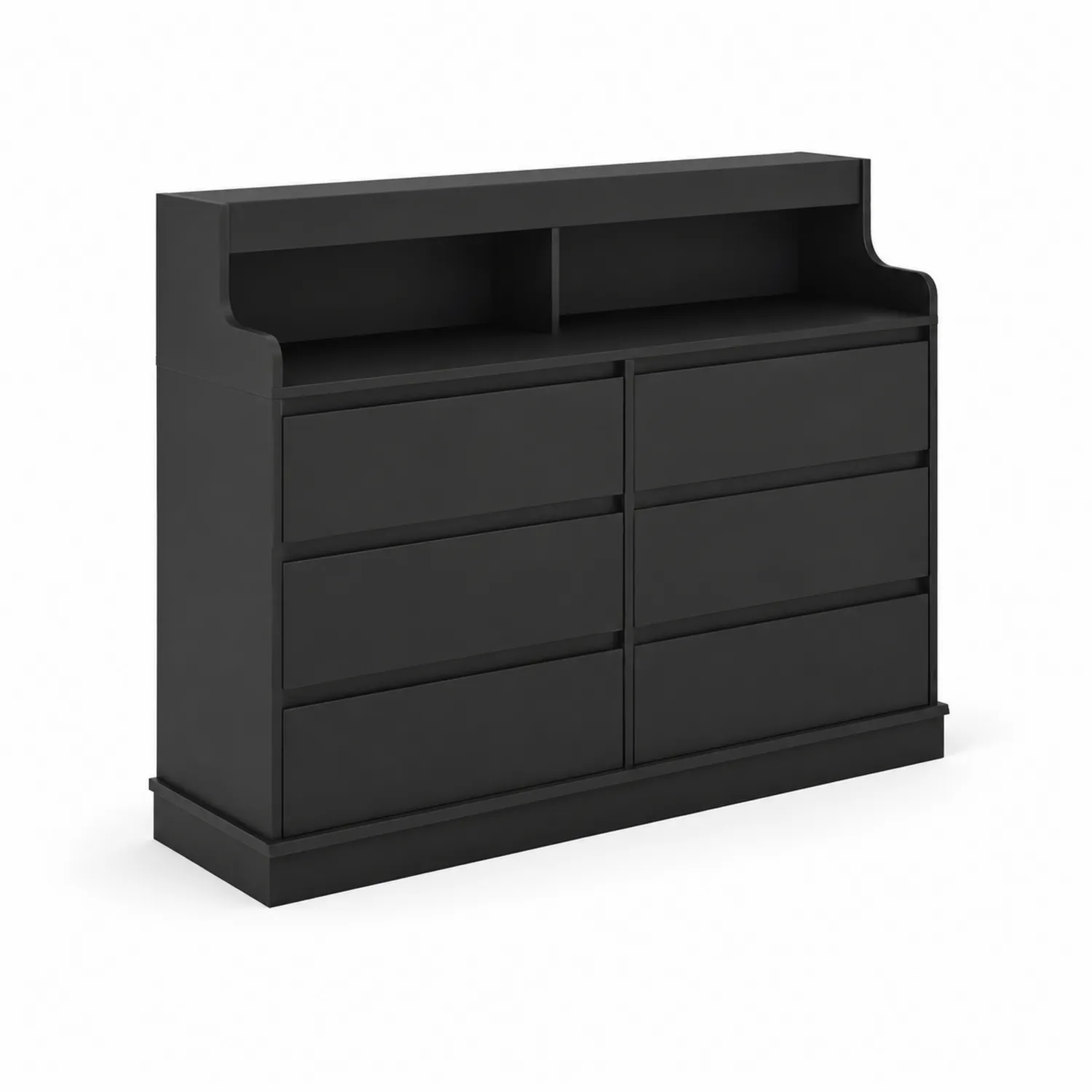 Czarna komoda z 6 szufladami z MDF