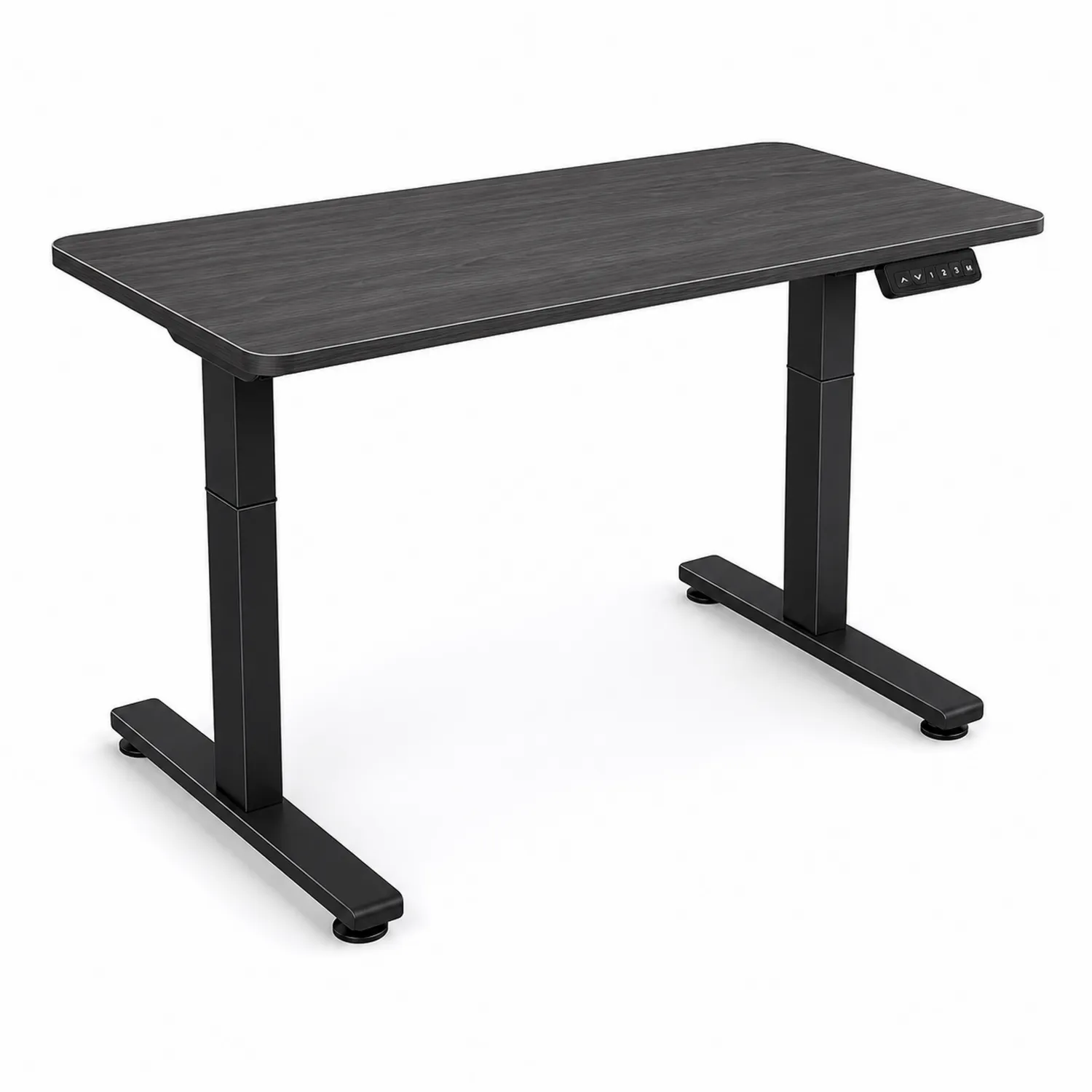 Biurko regulowane elektrycznie czarne MDF stal 120x60 cm