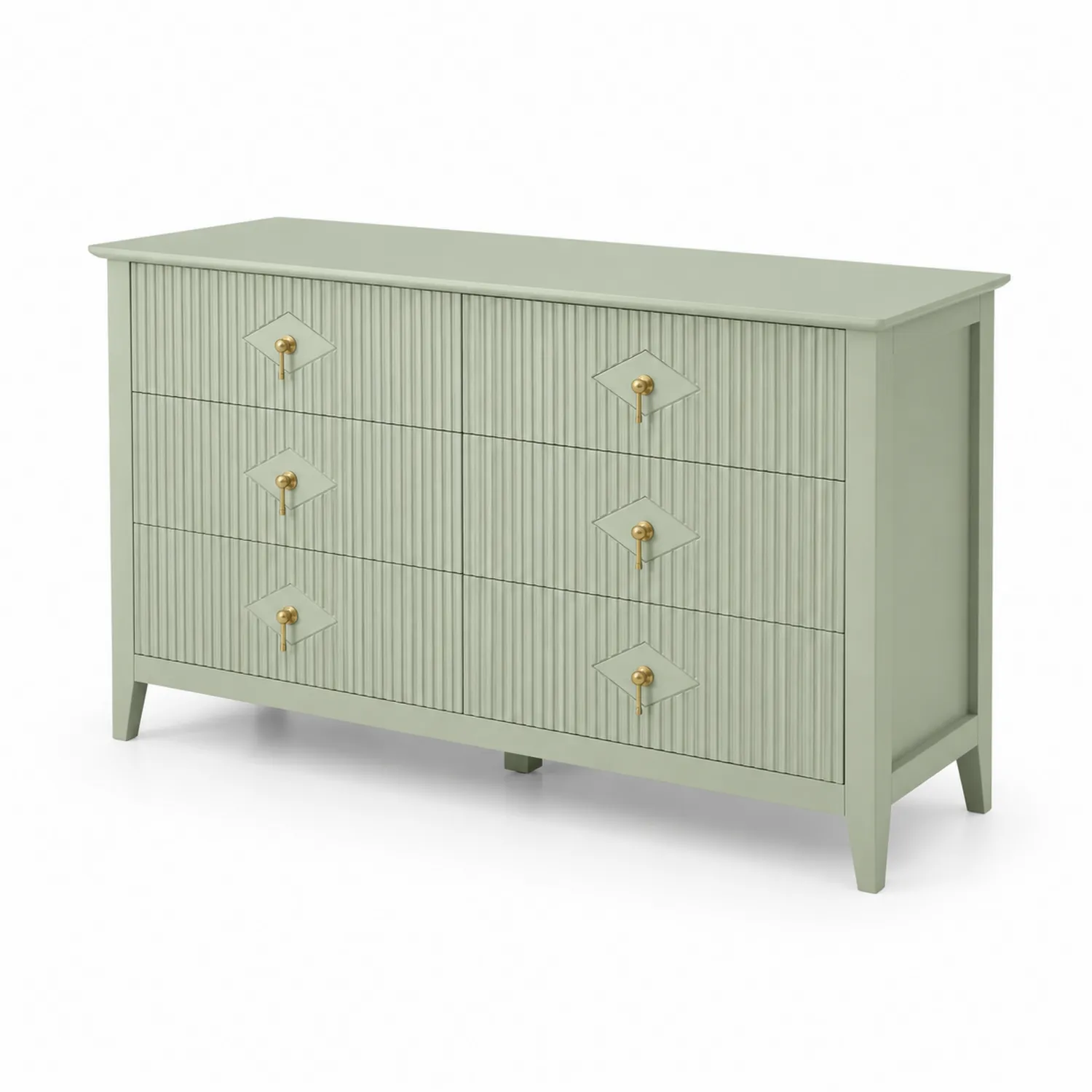 Komoda z drewna sosnowego z szufladami Zielona 120x40x80 cm