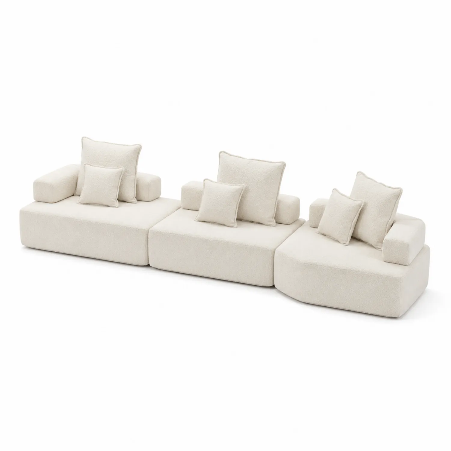 Sofa modułowa segmentowa kremowa