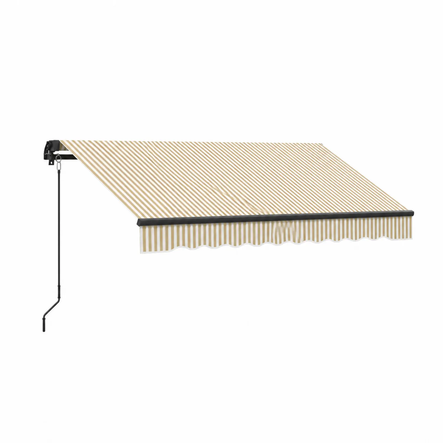Markiza tarasowa z tkaniny poliestrowej w paski beżowe 300x250 cm