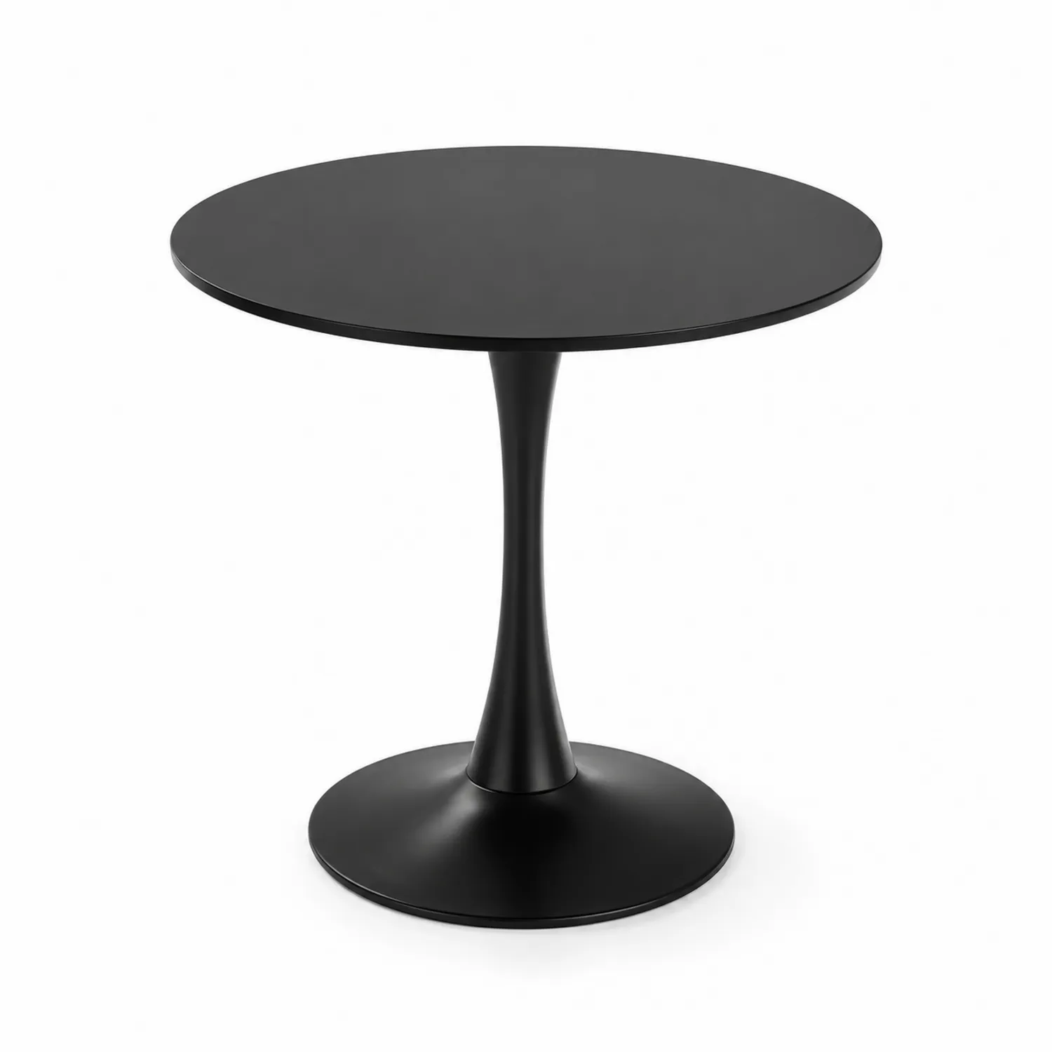 Okrągły stół czarny stalowy z blatem z MDF, średnica 90 cm