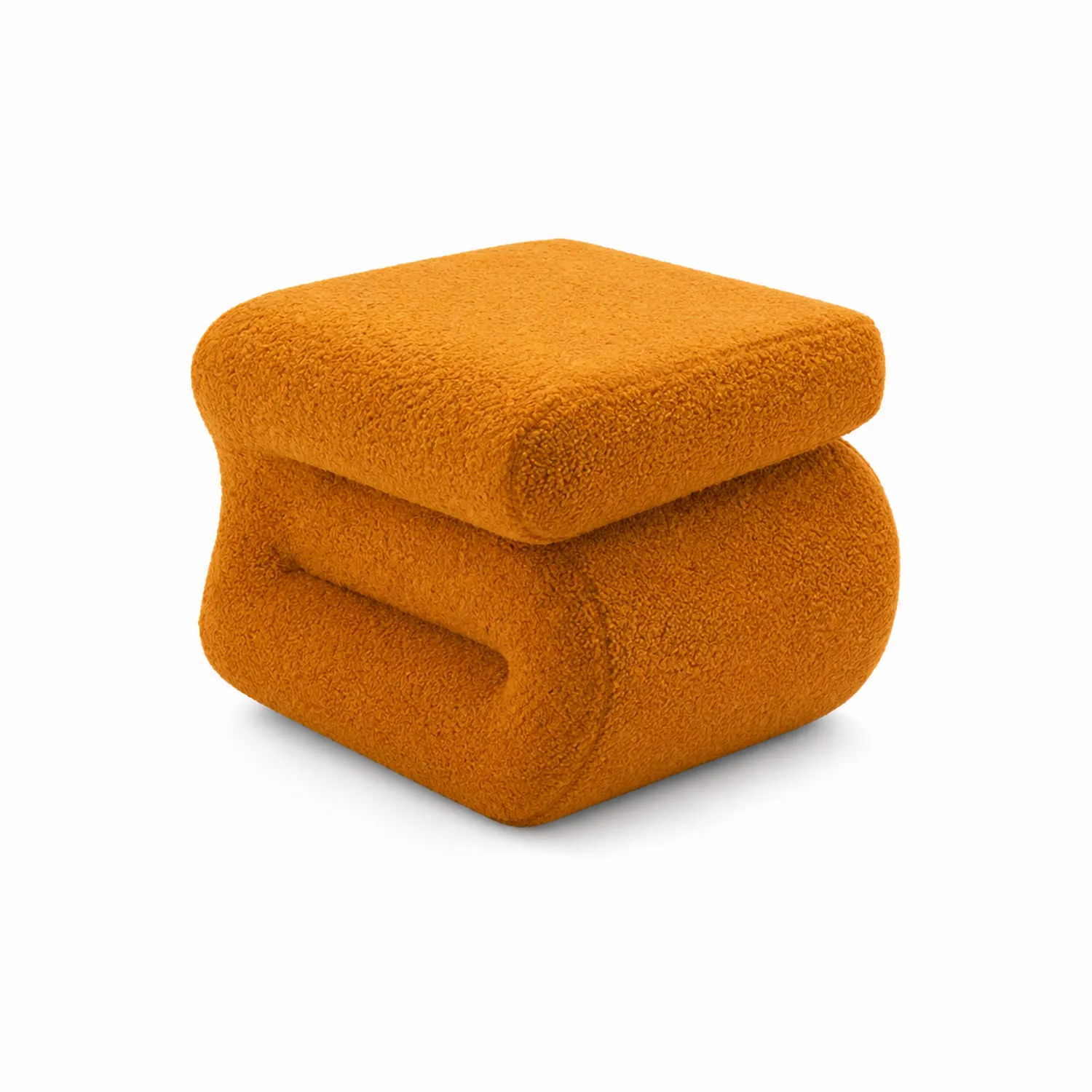Puf boucle pomarańczowy 42x42x42 cm