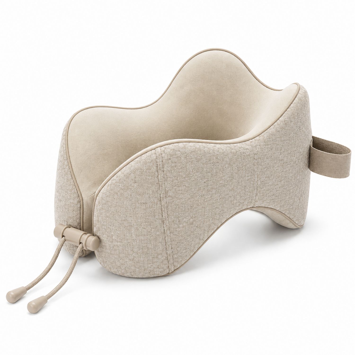 Coussin de Voyage Ergonomique Beige Ajustable