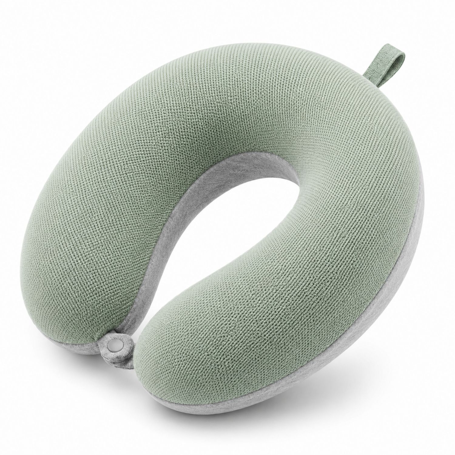 Oreiller de Voyage Ergonomique Vert Pastel et Gris