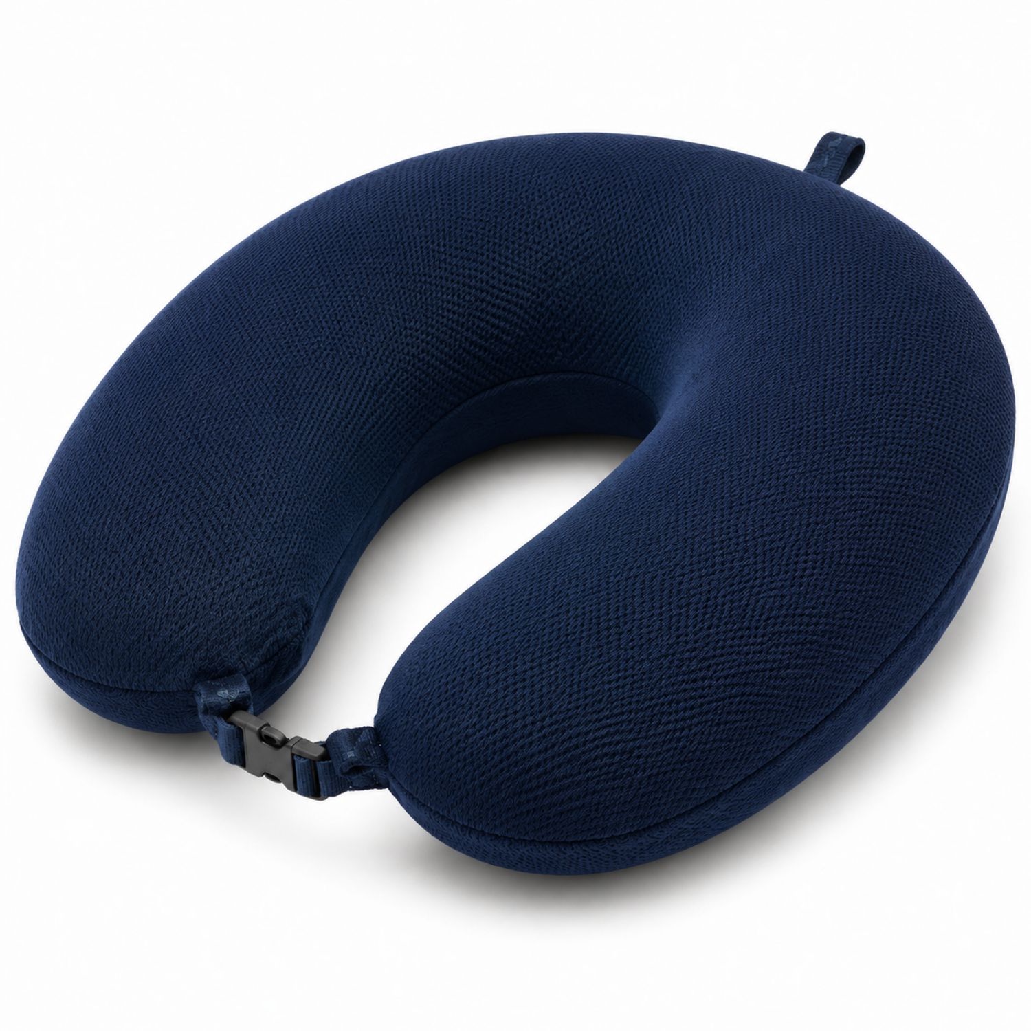 Coussin de Voyage Ergonomique Bleu Marine avec Clip de Sécurité