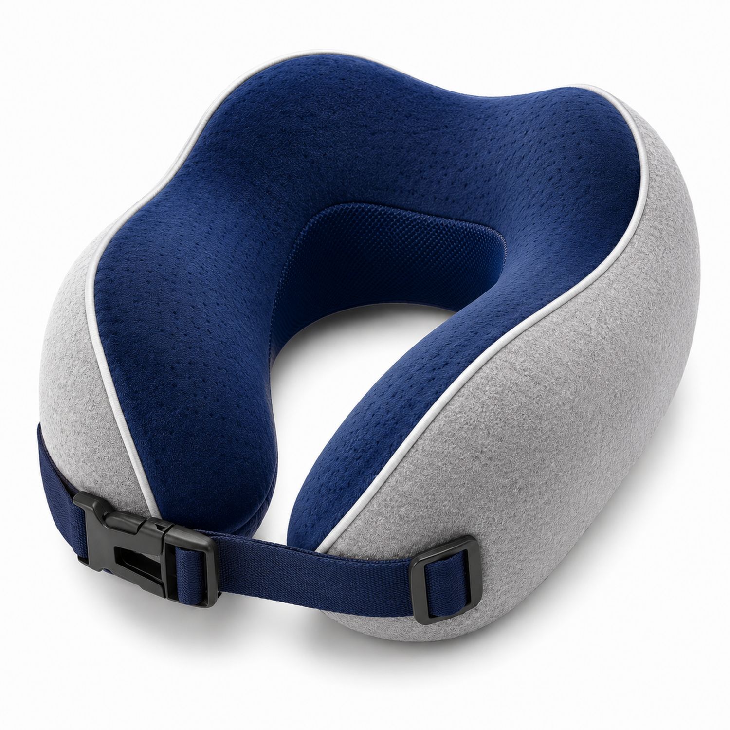 Oreiller de Voyage Ergonomique Bleu et Gris