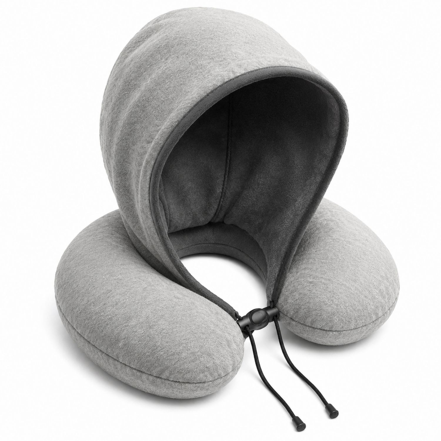 Coussin de Voyage avec Capuche - Gris