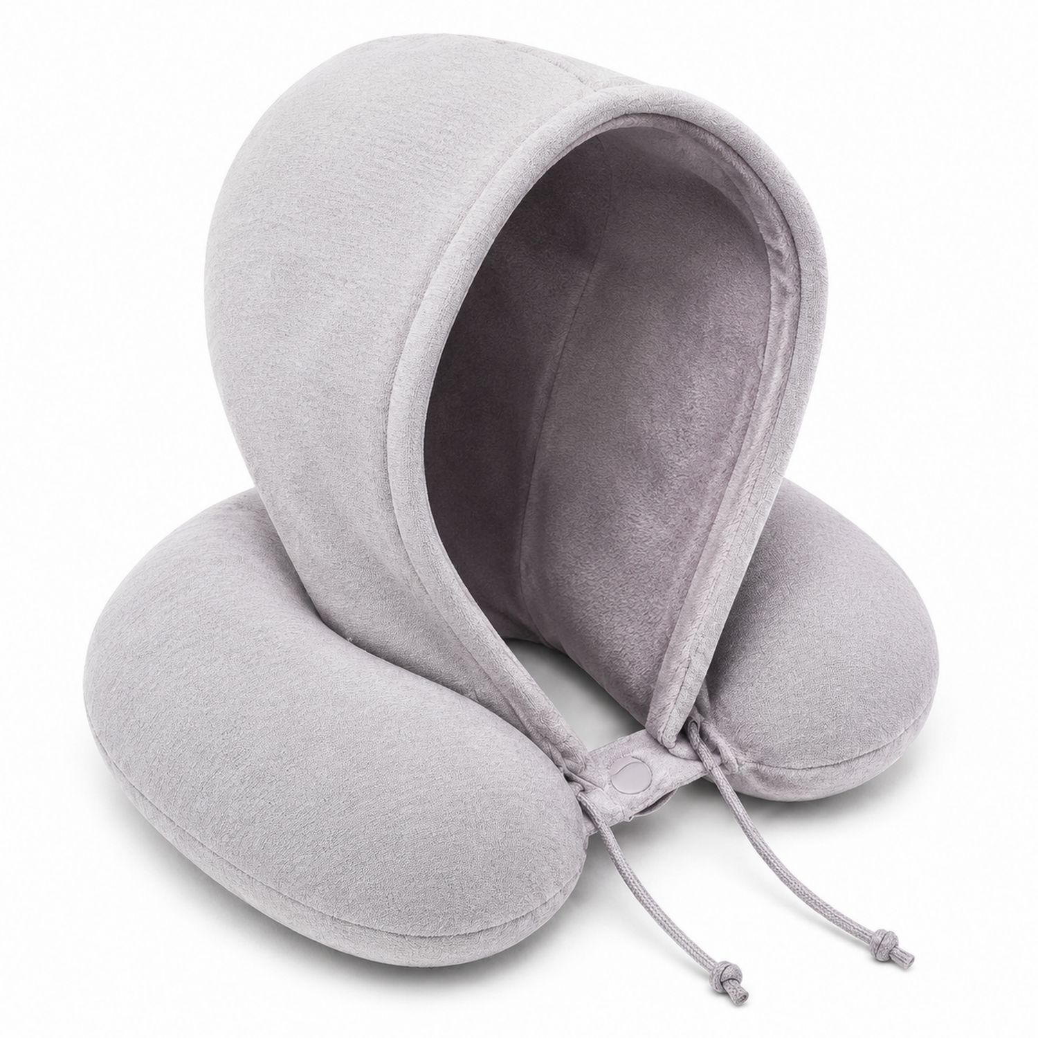 Coussin de Voyage avec Capuche Gris