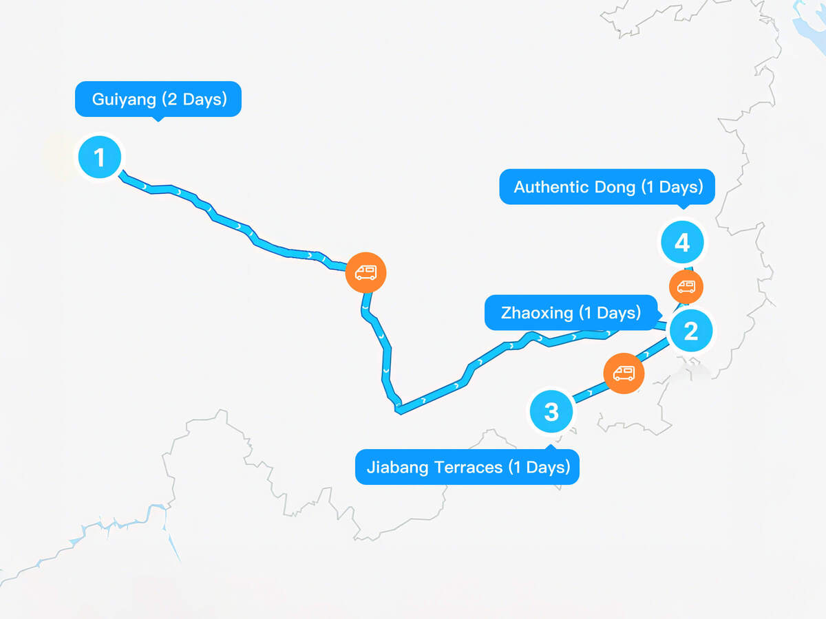 4-Day Guiyang-Zhaoxing-Jiabang Terraces-Authentic Dong Culture Tour