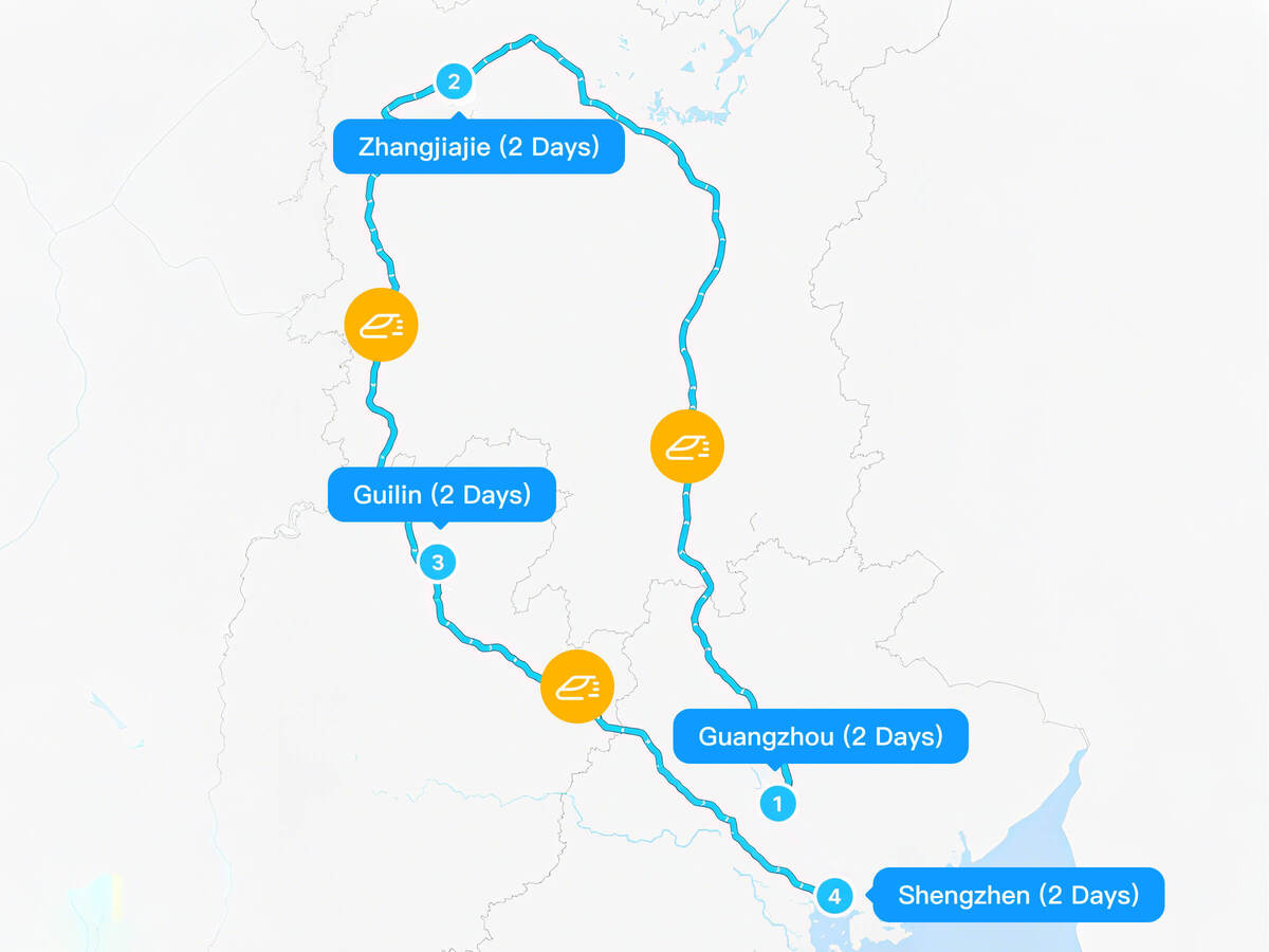 8-Day Guangzhou-Zhangjiajie-Guilin-Shenzhen Tour