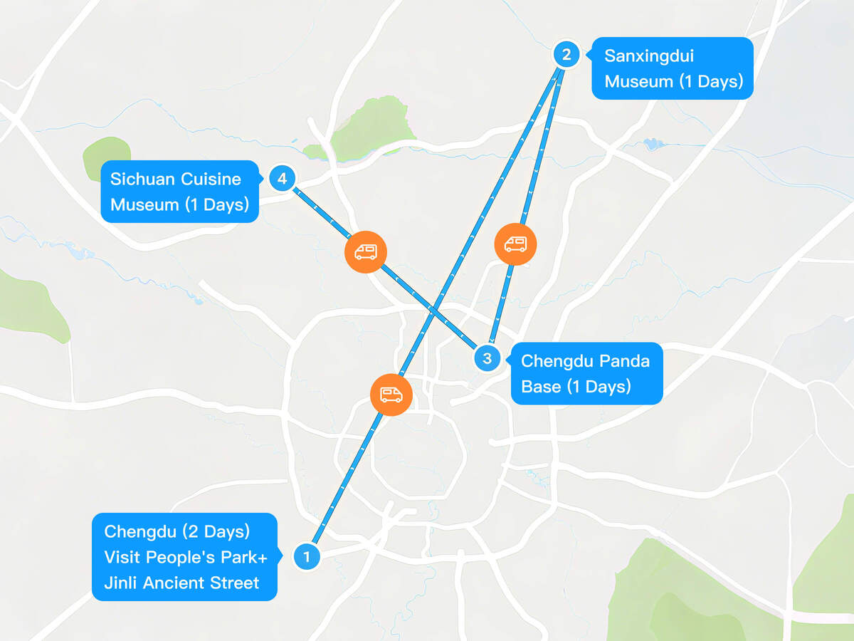 5-Day Chengdu City-Panda Base, Sanxingdui and Sichuan Cuisine Museum Culinary Experience Tour