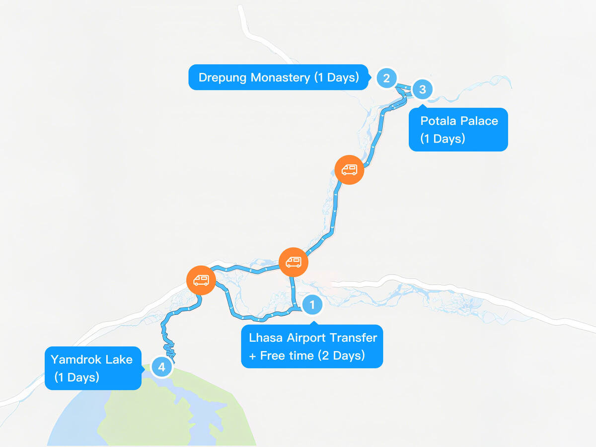 5-Day Tibet-Lhasa-Yamdrok Lake Tour