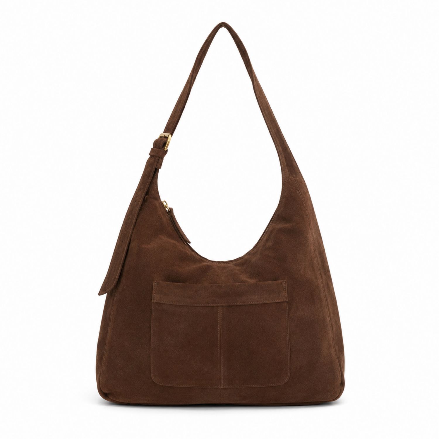 Bolso de Hombro Casual Marrón con Bolsillo Externo