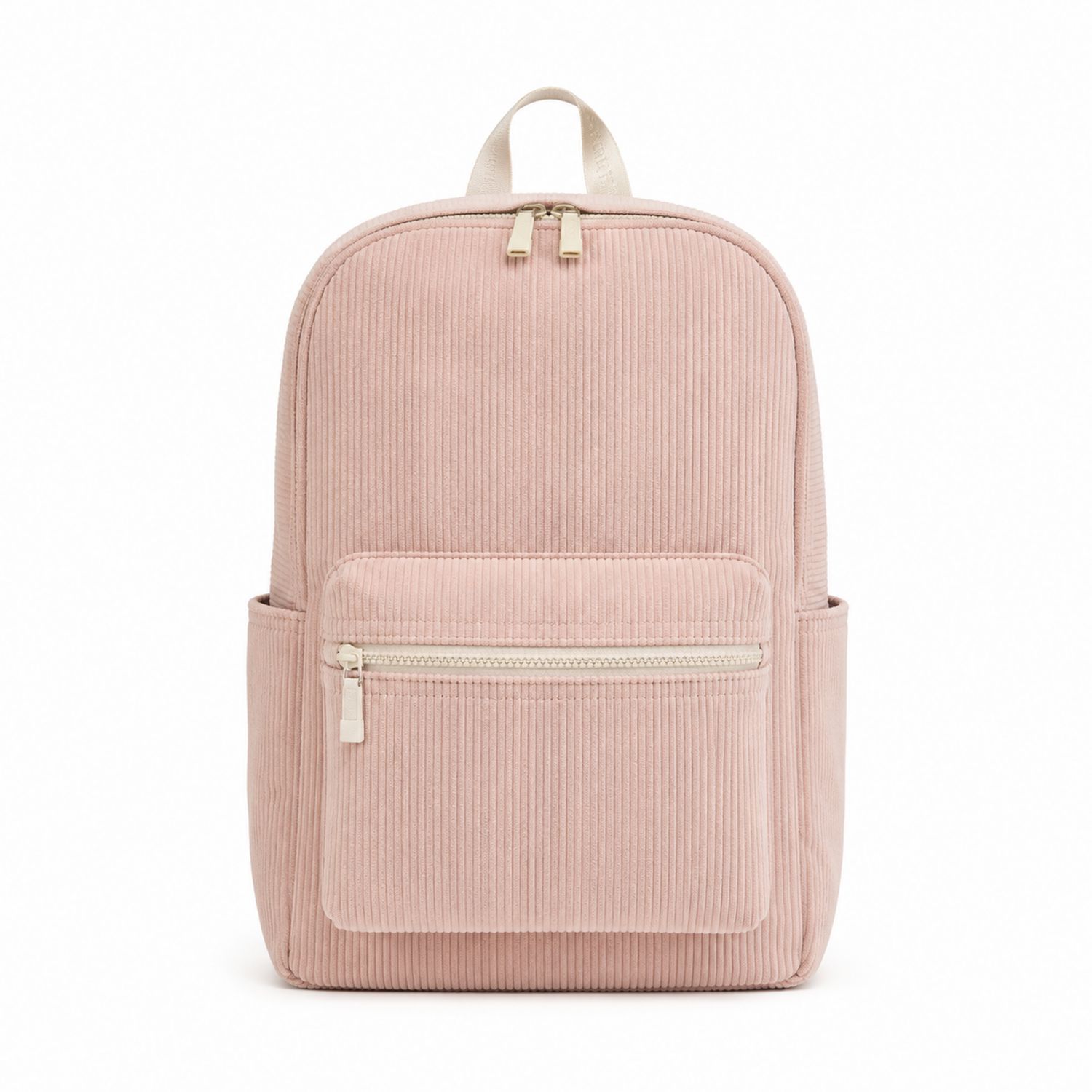 Mochila de Pana Rosa con Cremallera