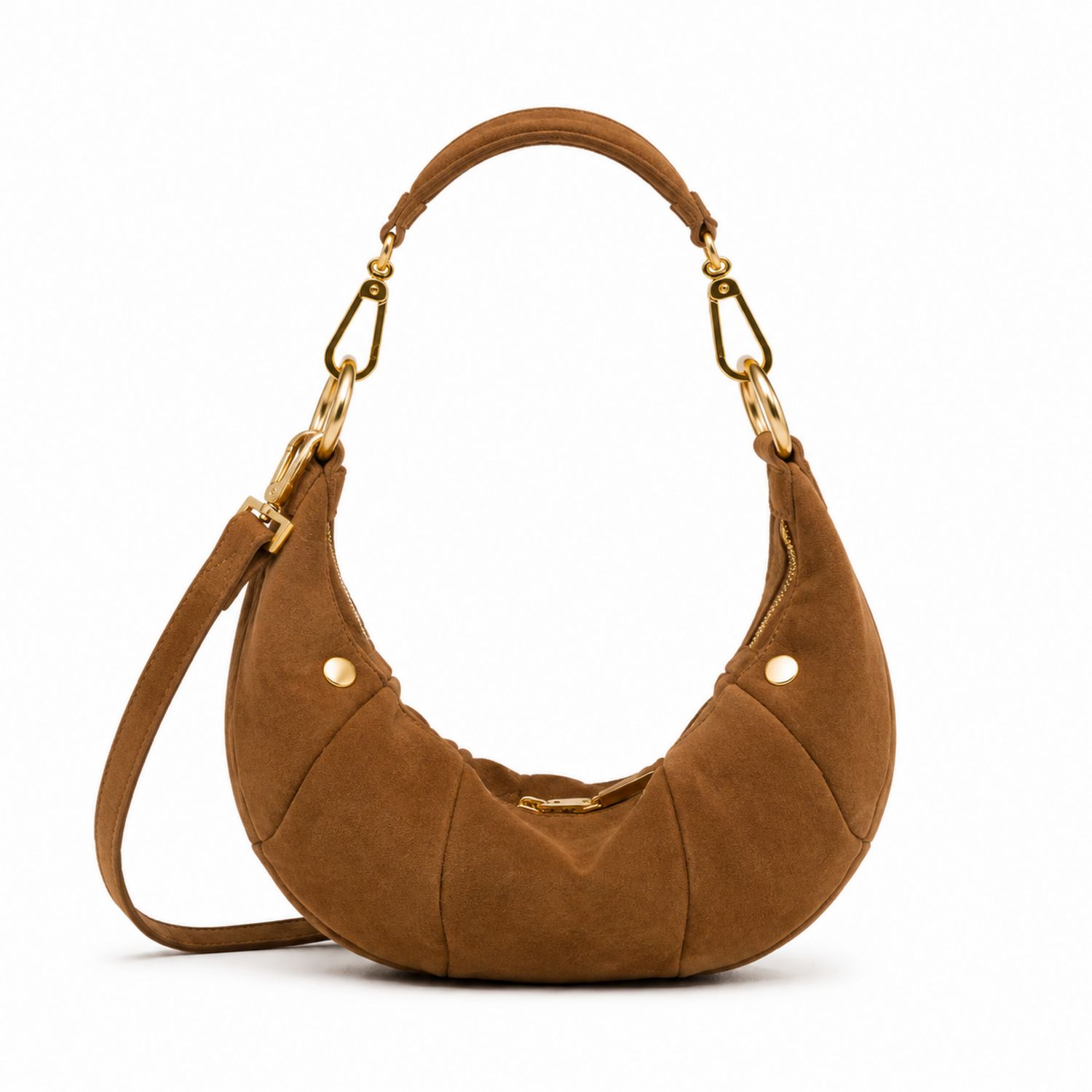 Bolso Hobo Media Luna Marrón con Asa Desmontable