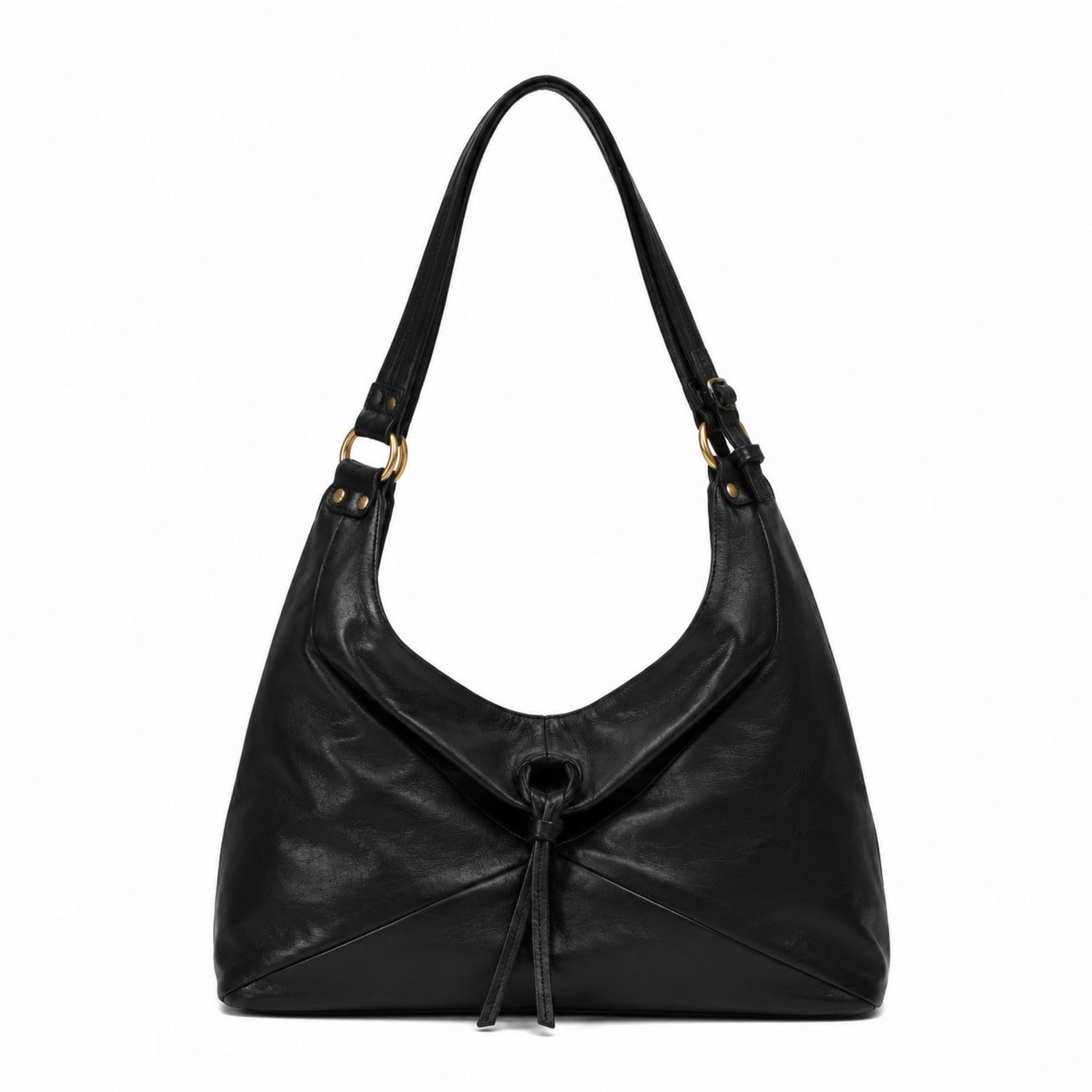 Bolso Hobo Negro con Correa Ajustable para Mujer