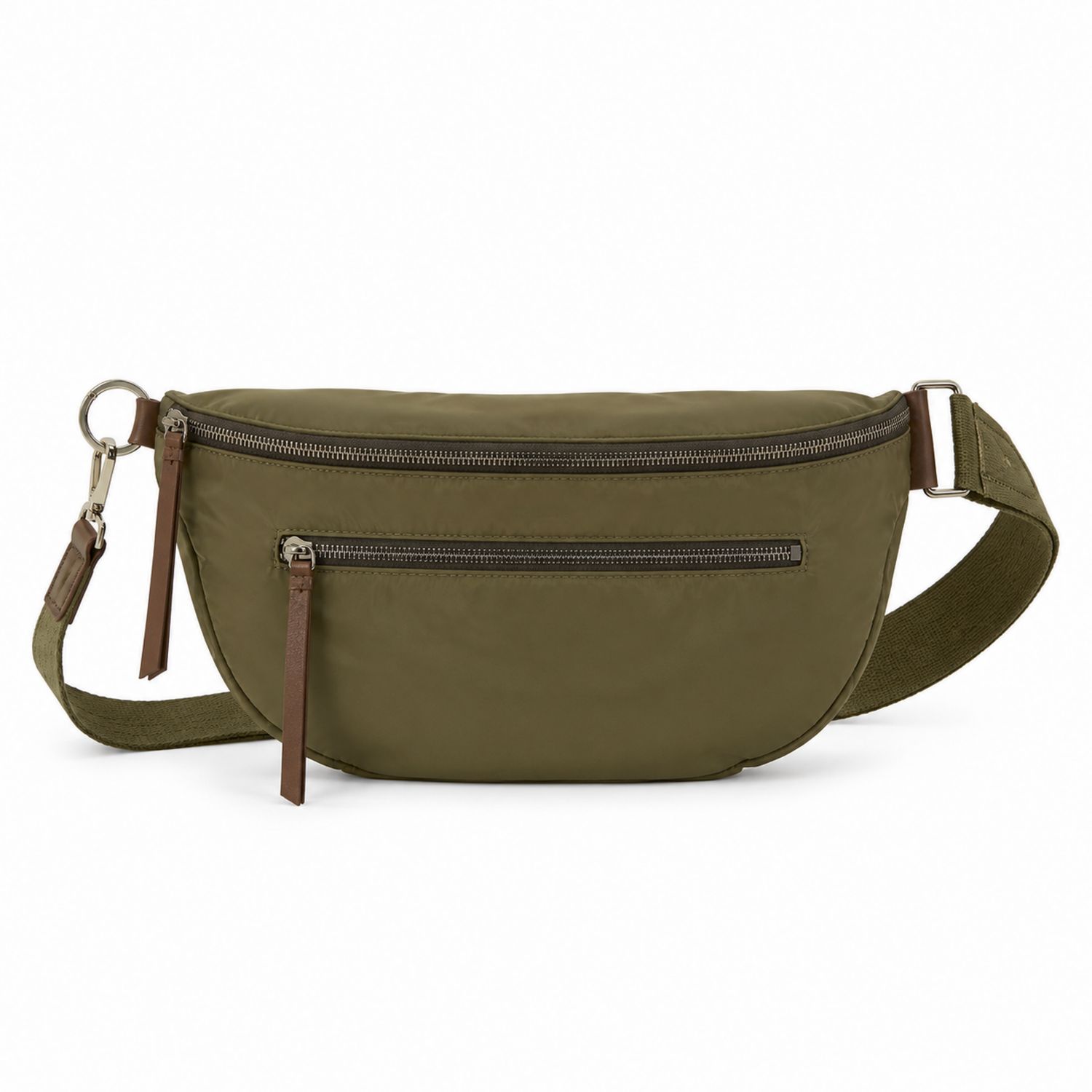 Riñonera Verde Oliva con Cremallera y Correa Ajustable