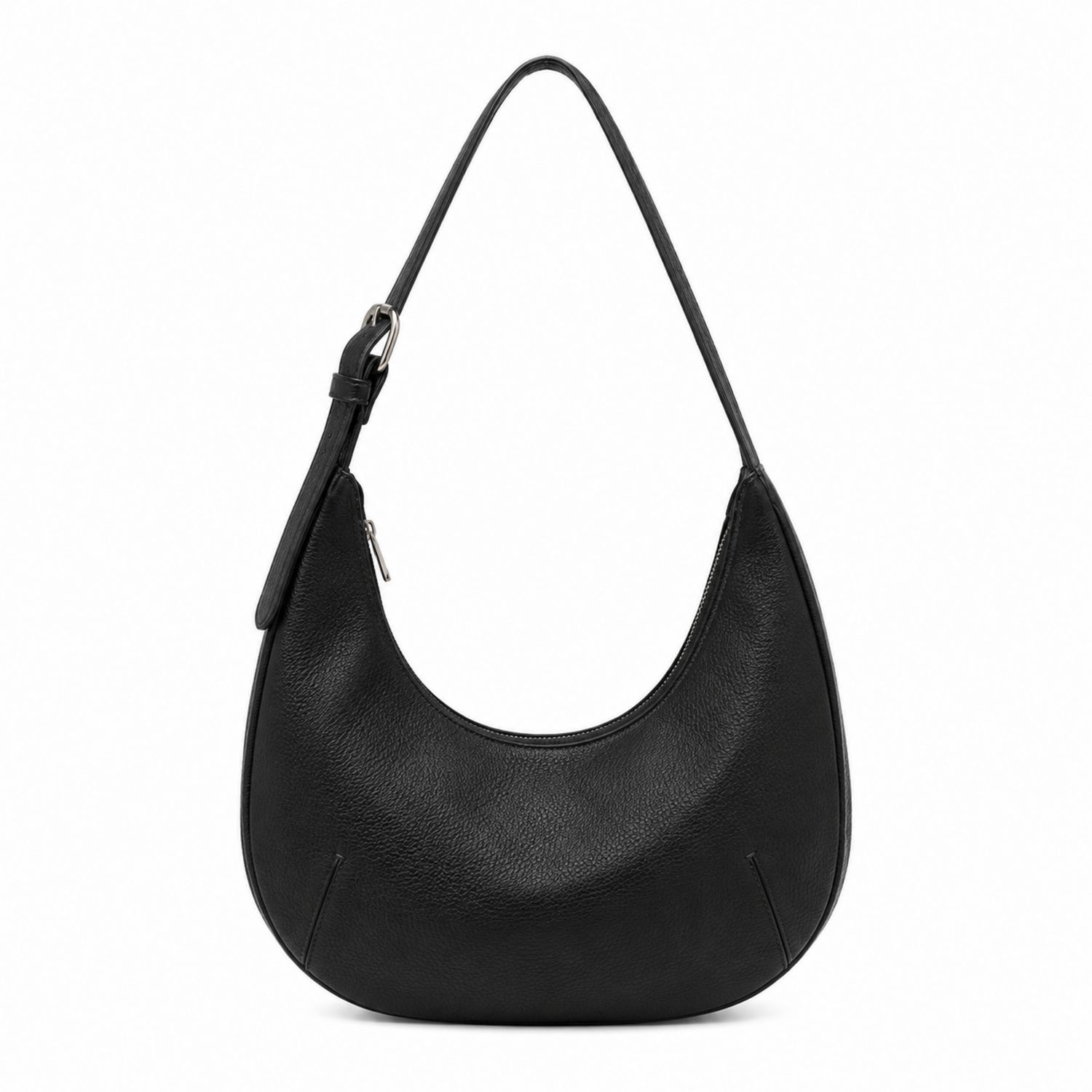 Bolso Hobo Semicircular Negro