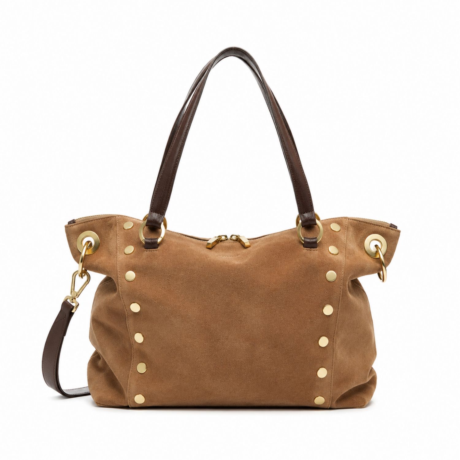 Bolso de Hombro para Mujer Marrón con Tachuelas Decorativas