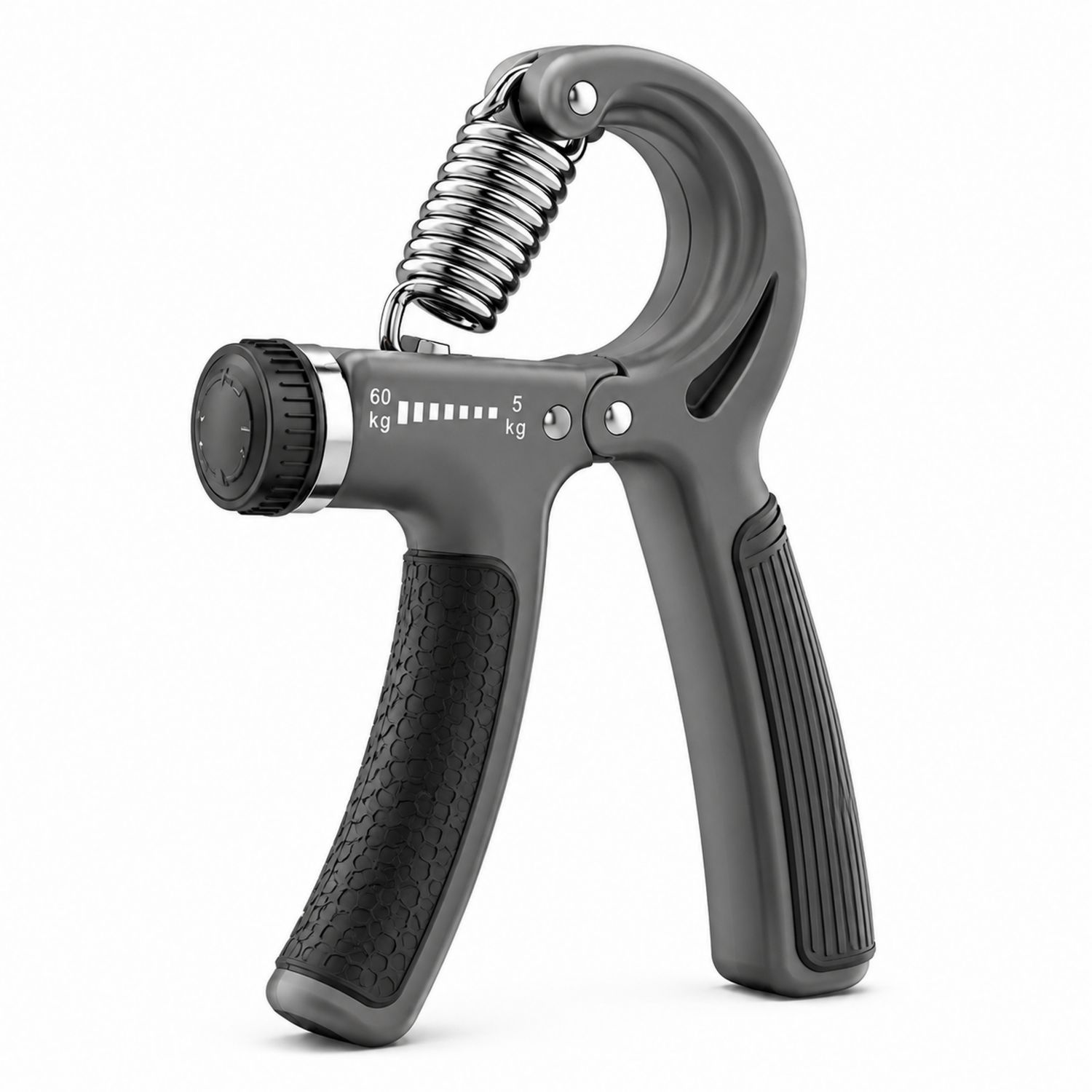 Fortalecedor de Mano Ajustable 5-60kg Gris y Negro