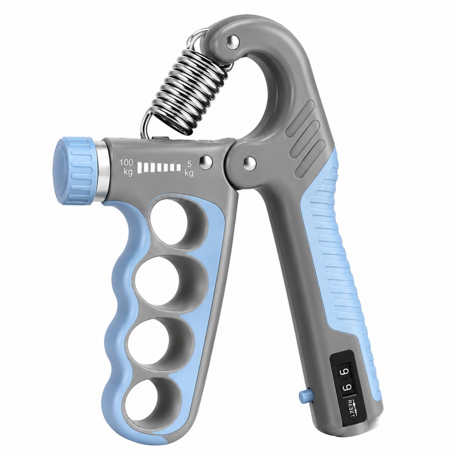 Fortalecedor de Mano Ajustable Gris/Azul 5-100kg