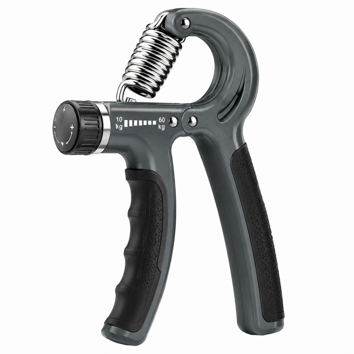 Fortalecedor de Mano Ajustable 10-60 kg Ergonomía Gris