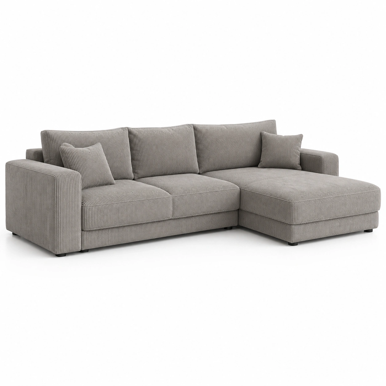 Naroznik sztruksowy VELMORA Taupe Prawostronny