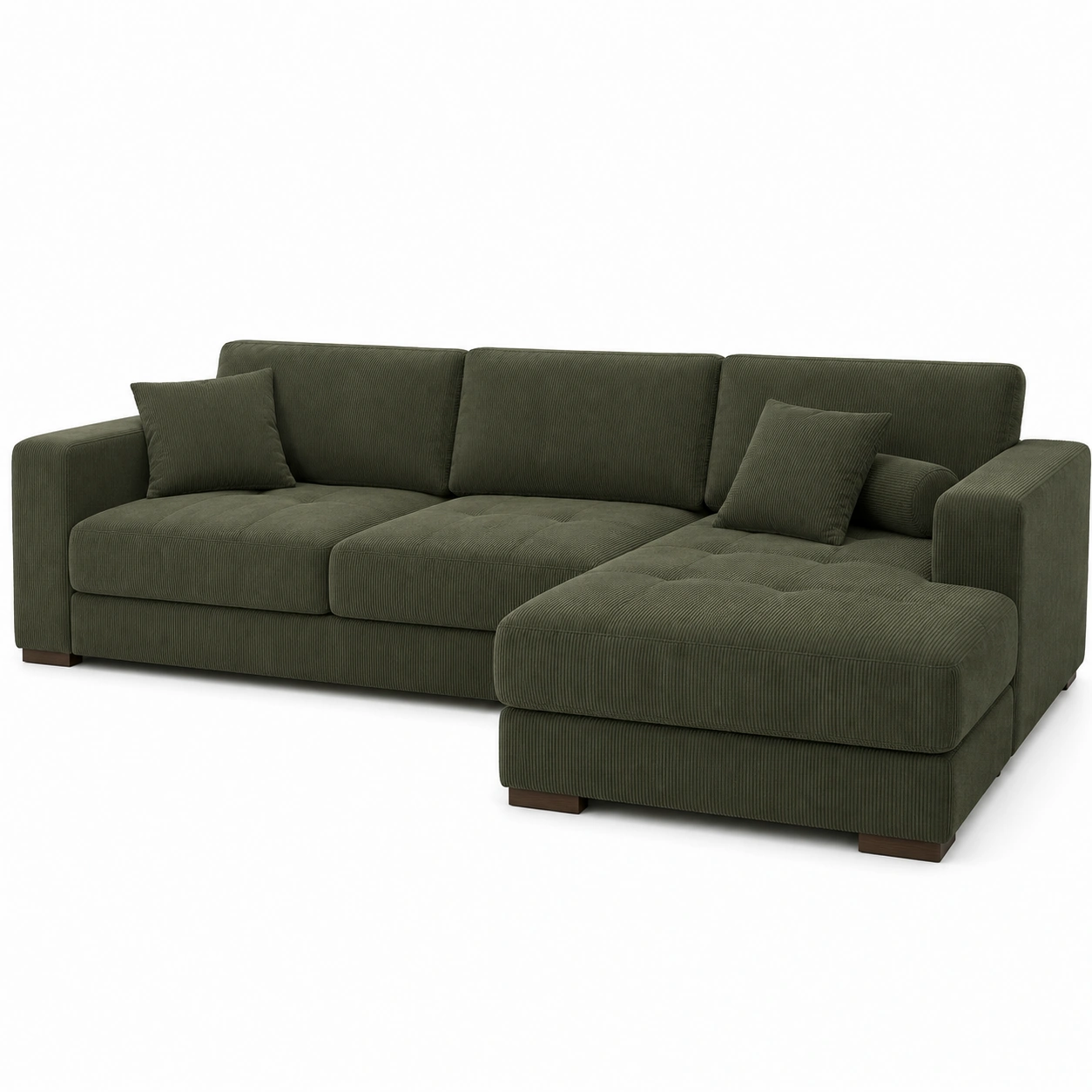 Sofa narozna CORVENA Oliwkowa Premium