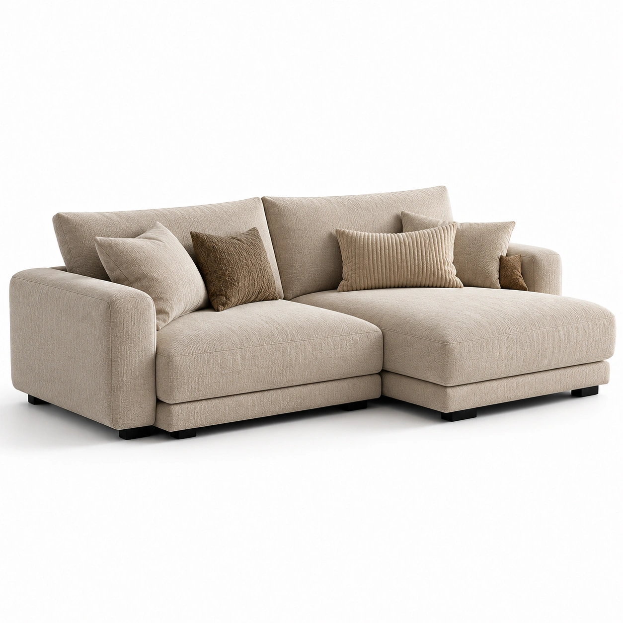 Sofa narozna SAVENA Piaskowa