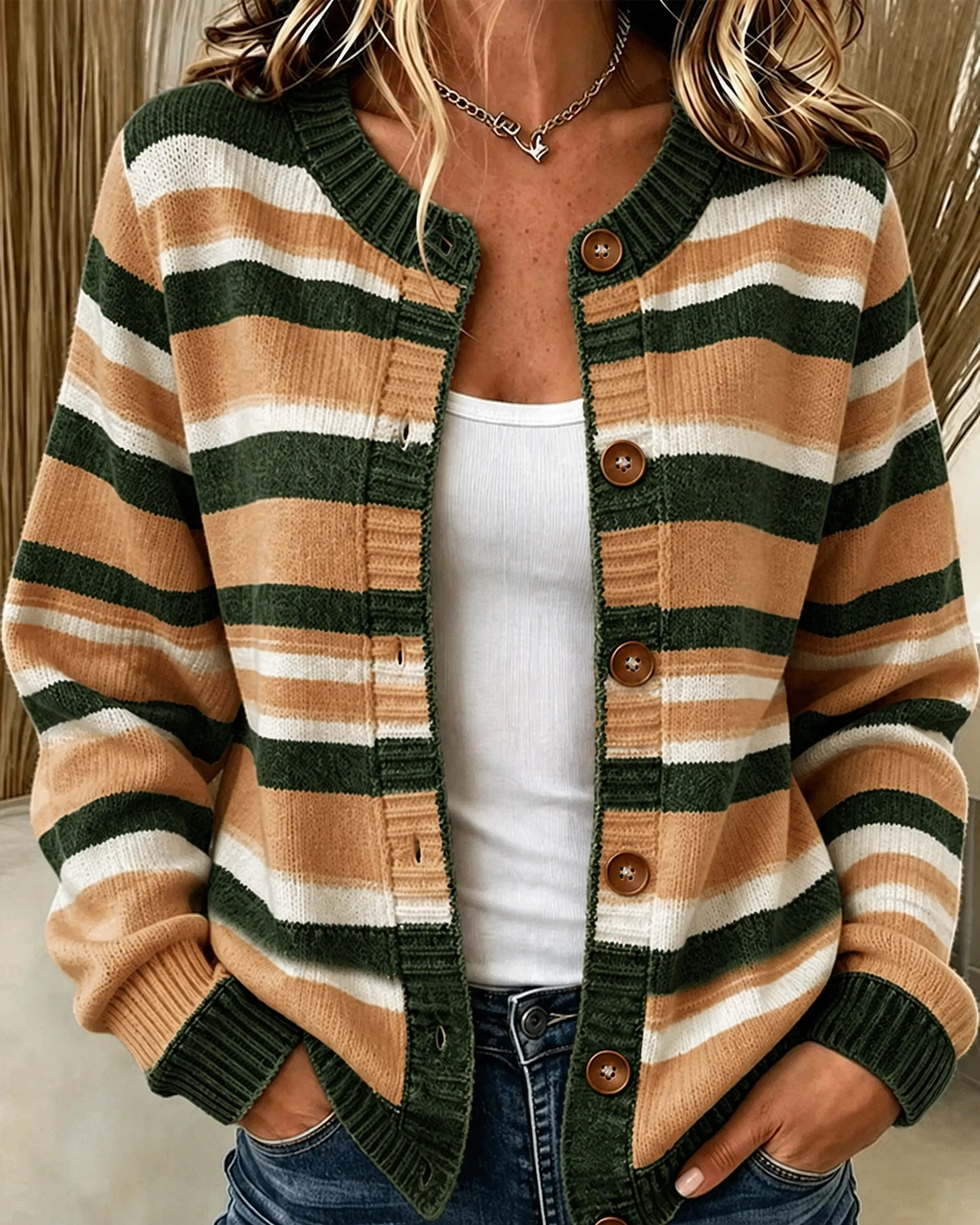 Pastel Stripe Knit Cardigan