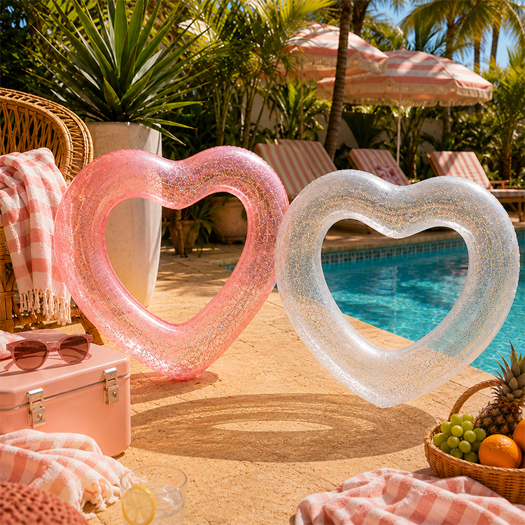 Inflatable Swimming Ring, Crystal Glitter Heart