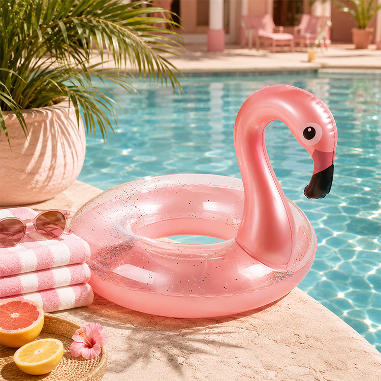 Flamingo Swimming Ring, Pink Sparkle Splash