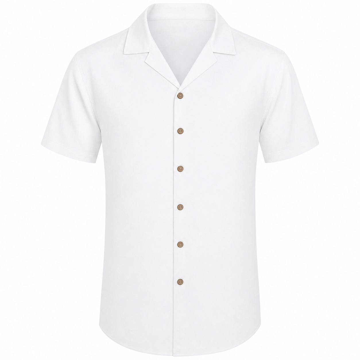 Men's Cotton-Linen Short Sleeve Cuban Collar Shirt