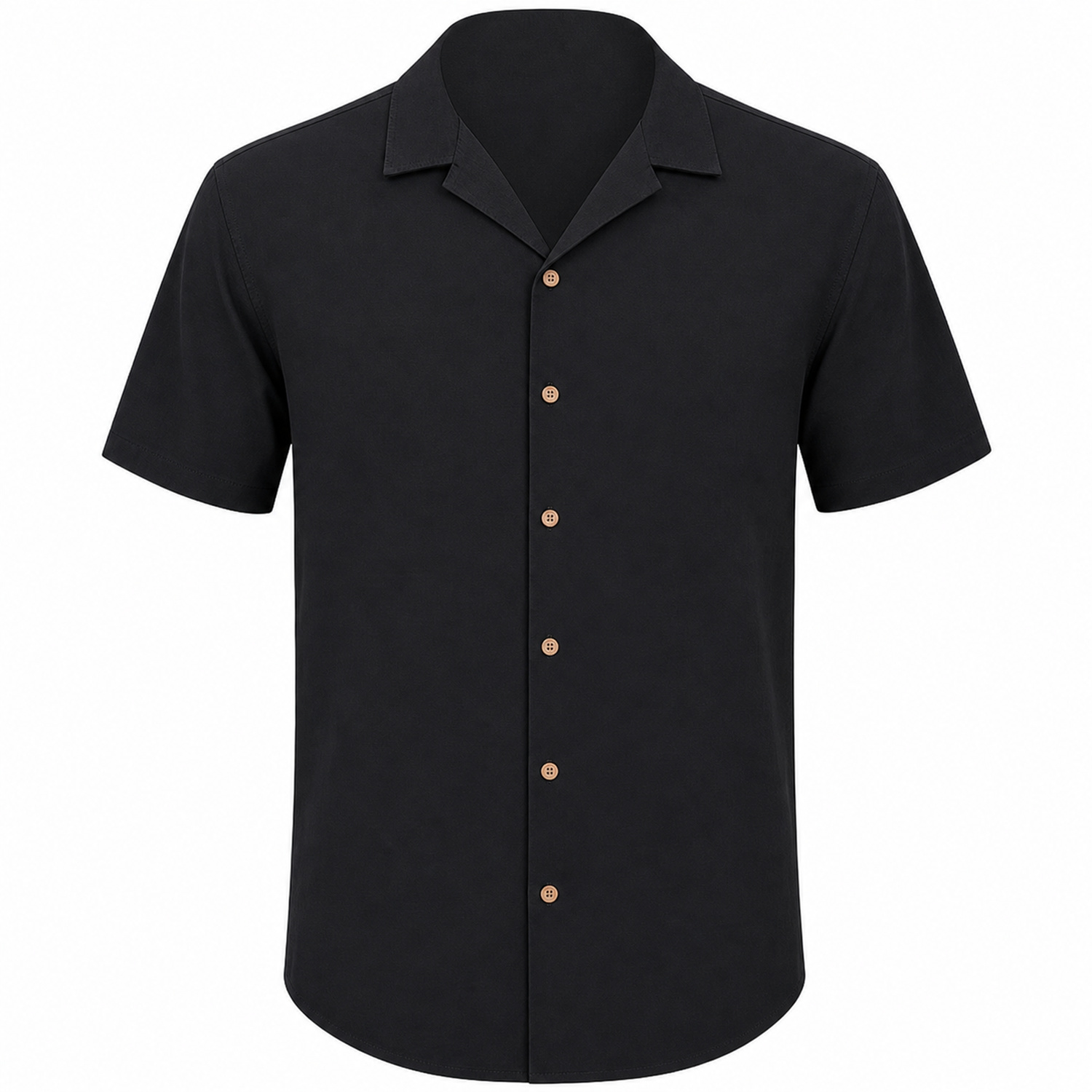 Men's Cotton-Linen Short Sleeve Cuban Collar Shirt
