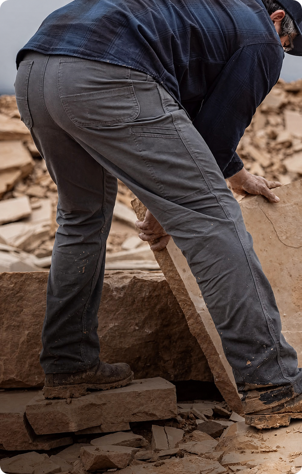 Men's Relaxed Straight Stretch Canvas Work Pants