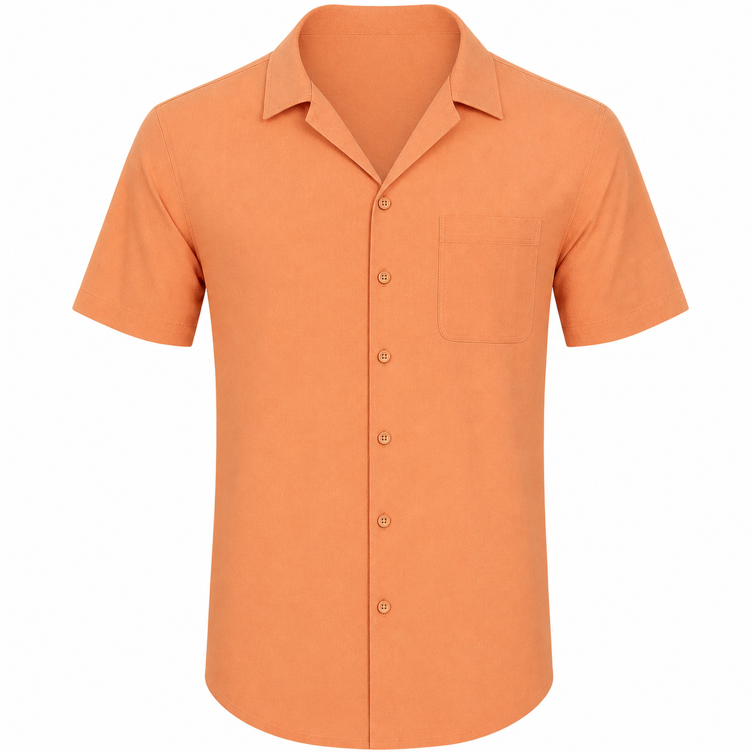 Men's Cotton-Linen Short Sleeve Cuban Collar Shirt